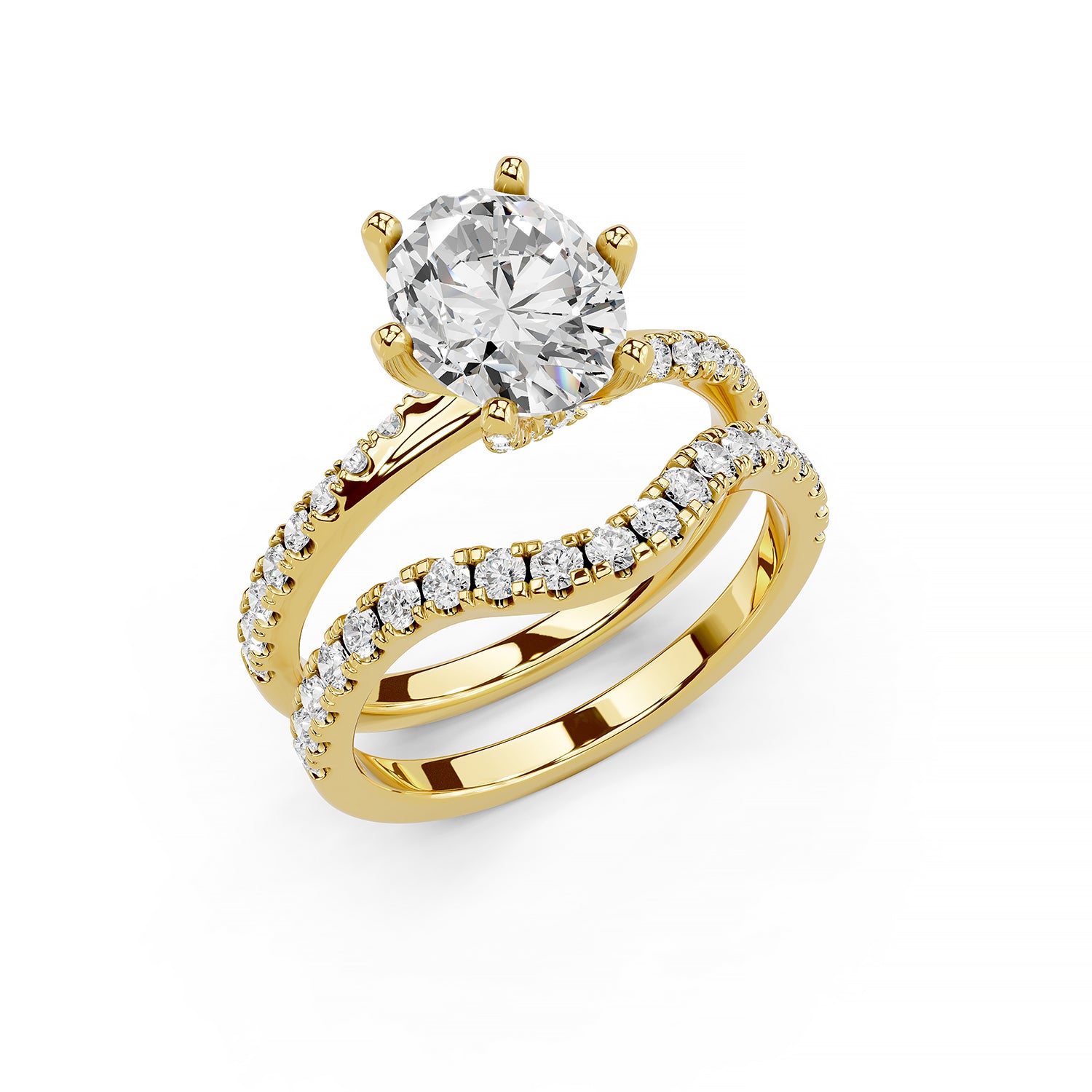 Oval Brilliant Lab-Grown Diamond Bridal Ring Set