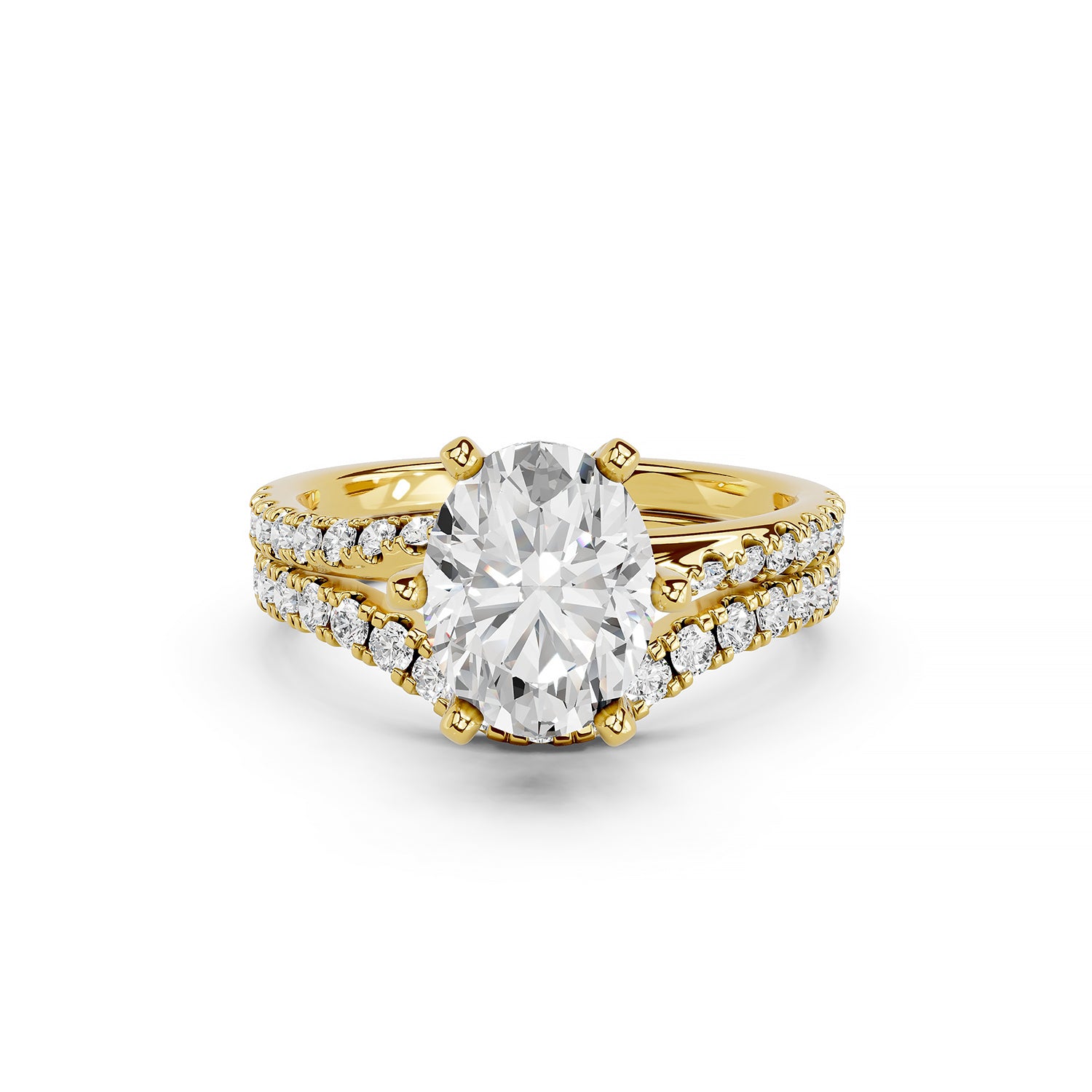 Oval Brilliant Lab-Grown Diamond Bridal Ring Set