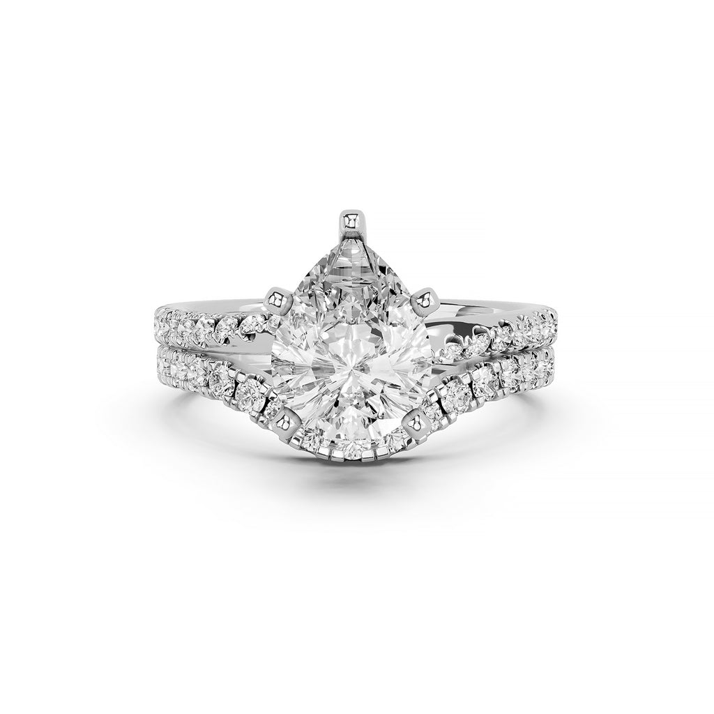 Pear Cut Lab-Grown Diamond Bridal Ring Set