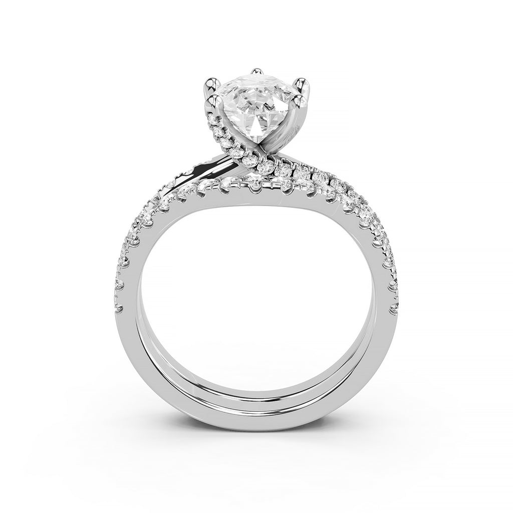 Pear Cut Lab-Grown Diamond Bridal Ring Set