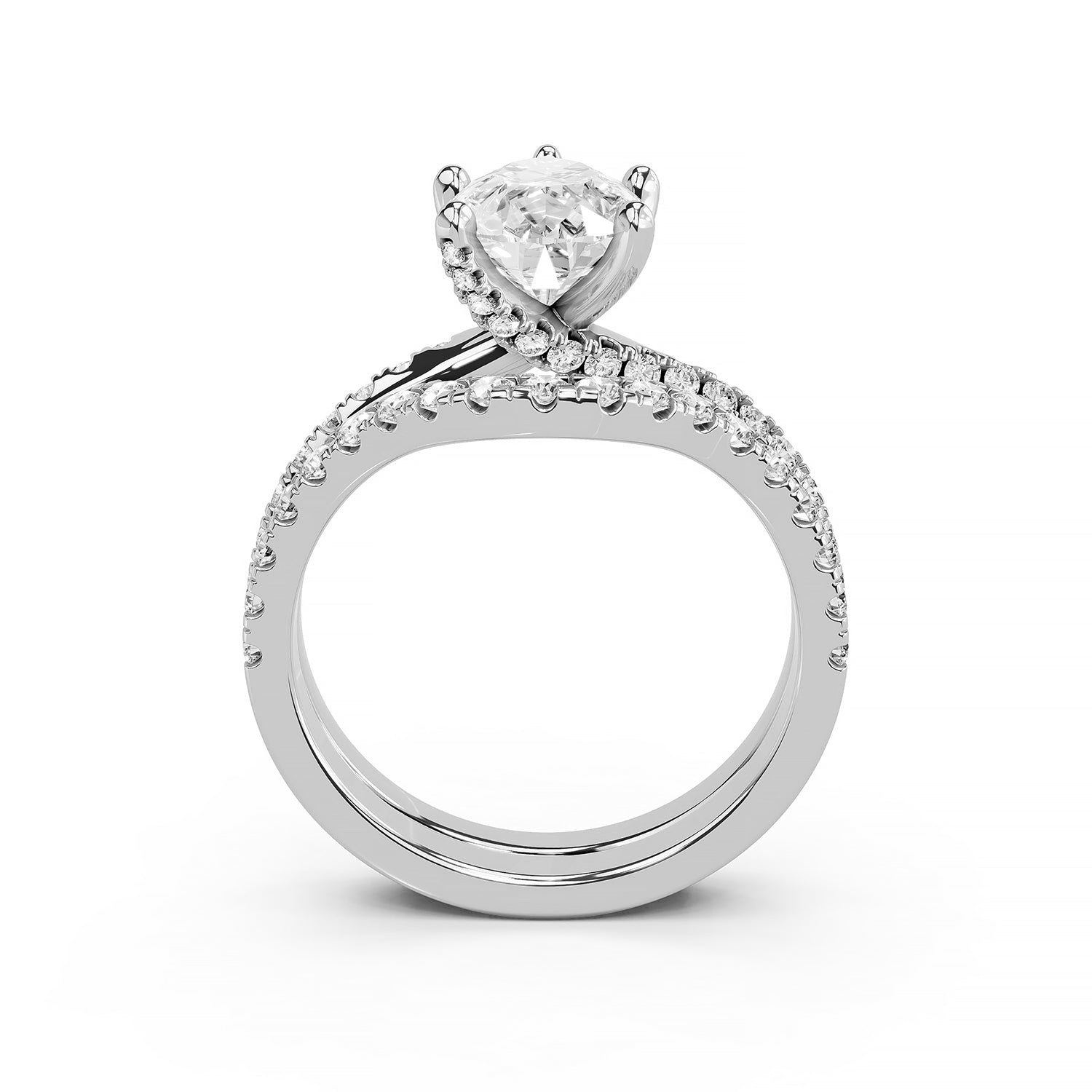 Pear Cut Lab-Grown Diamond Bridal Ring Set