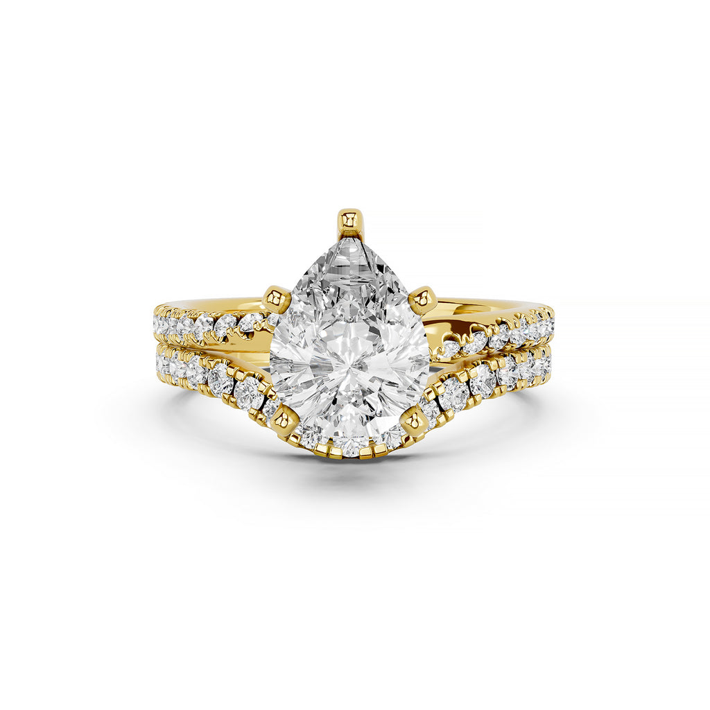 Pear Cut Lab-Grown Diamond Bridal Ring Set
