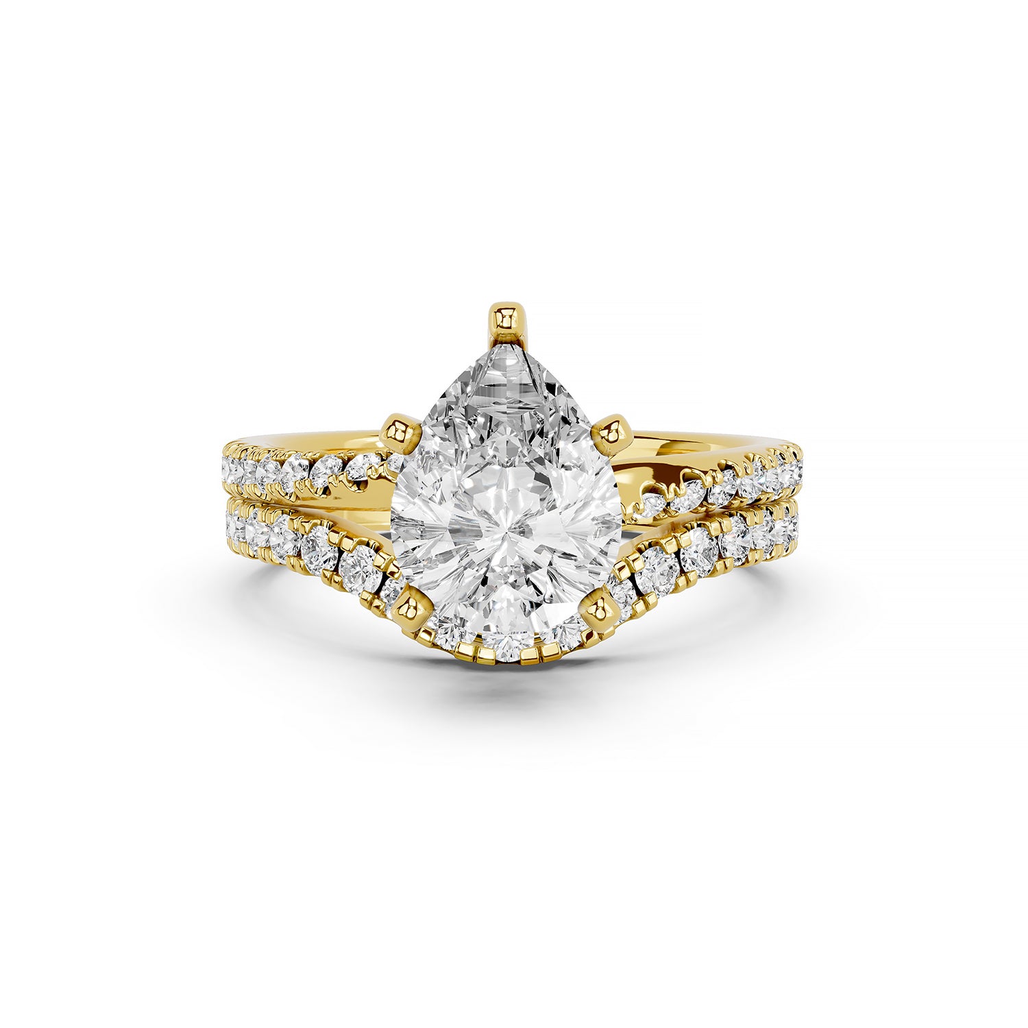 Pear Cut Lab-Grown Diamond Bridal Ring Set