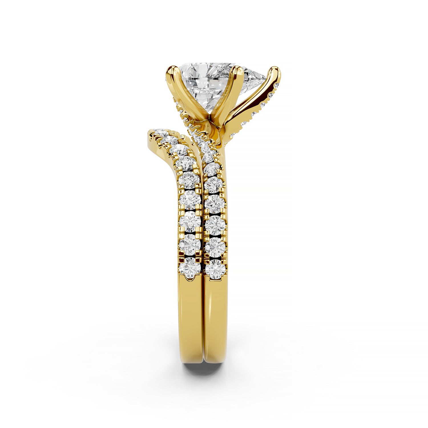 Pear Cut Lab-Grown Diamond Bridal Ring Set