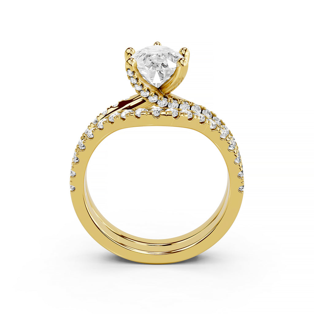 Pear Cut Lab-Grown Diamond Bridal Ring Set