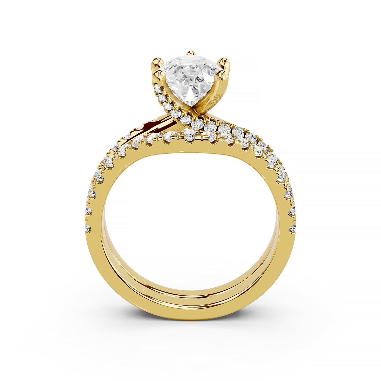 Pear Cut Lab-Grown Diamond Bridal Ring Set