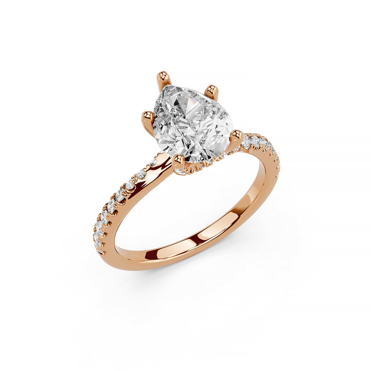 Pear Cut Lab-Grown Diamond Solitaire Engagement Ring