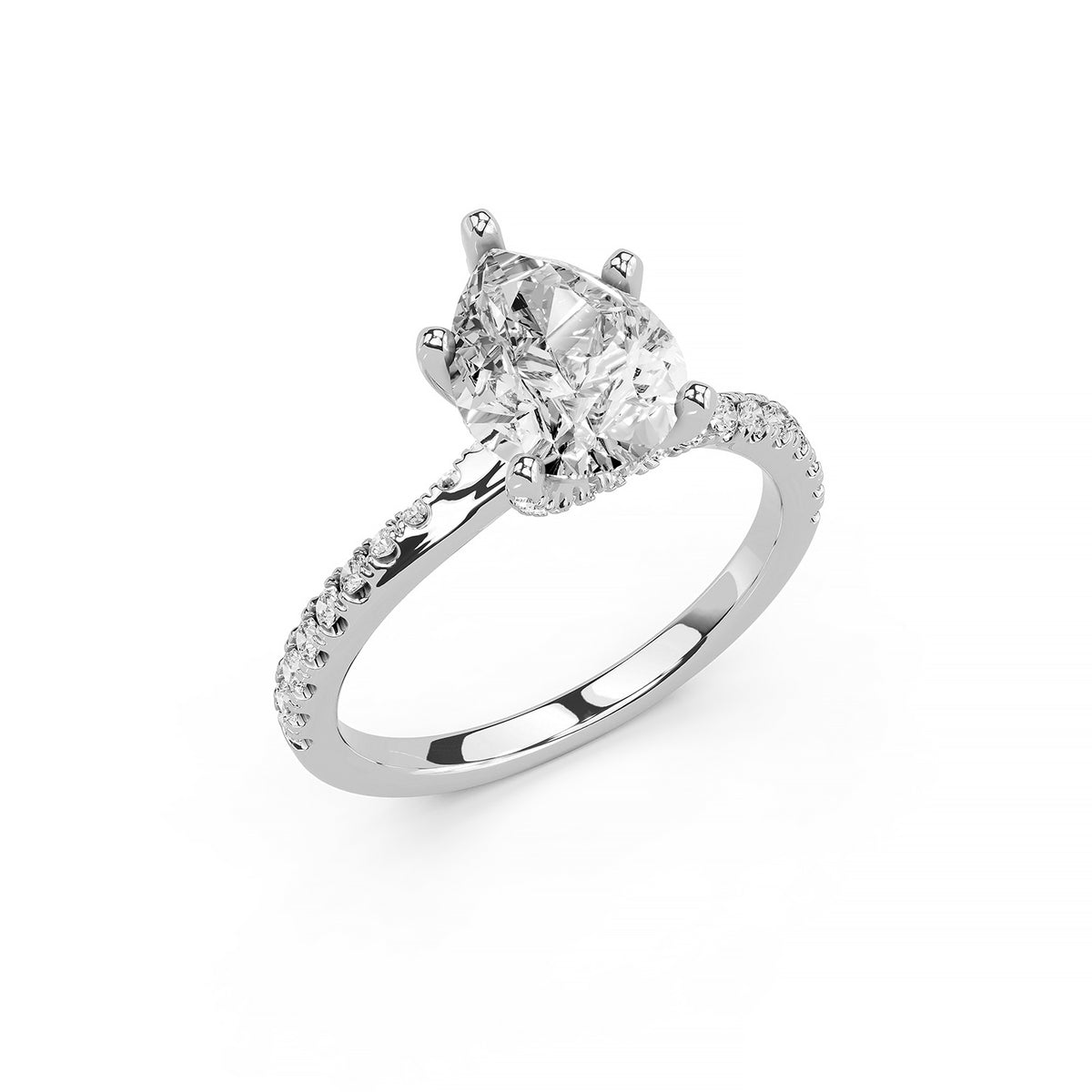 Pear Cut Lab-Grown Diamond Solitaire Engagement Ring