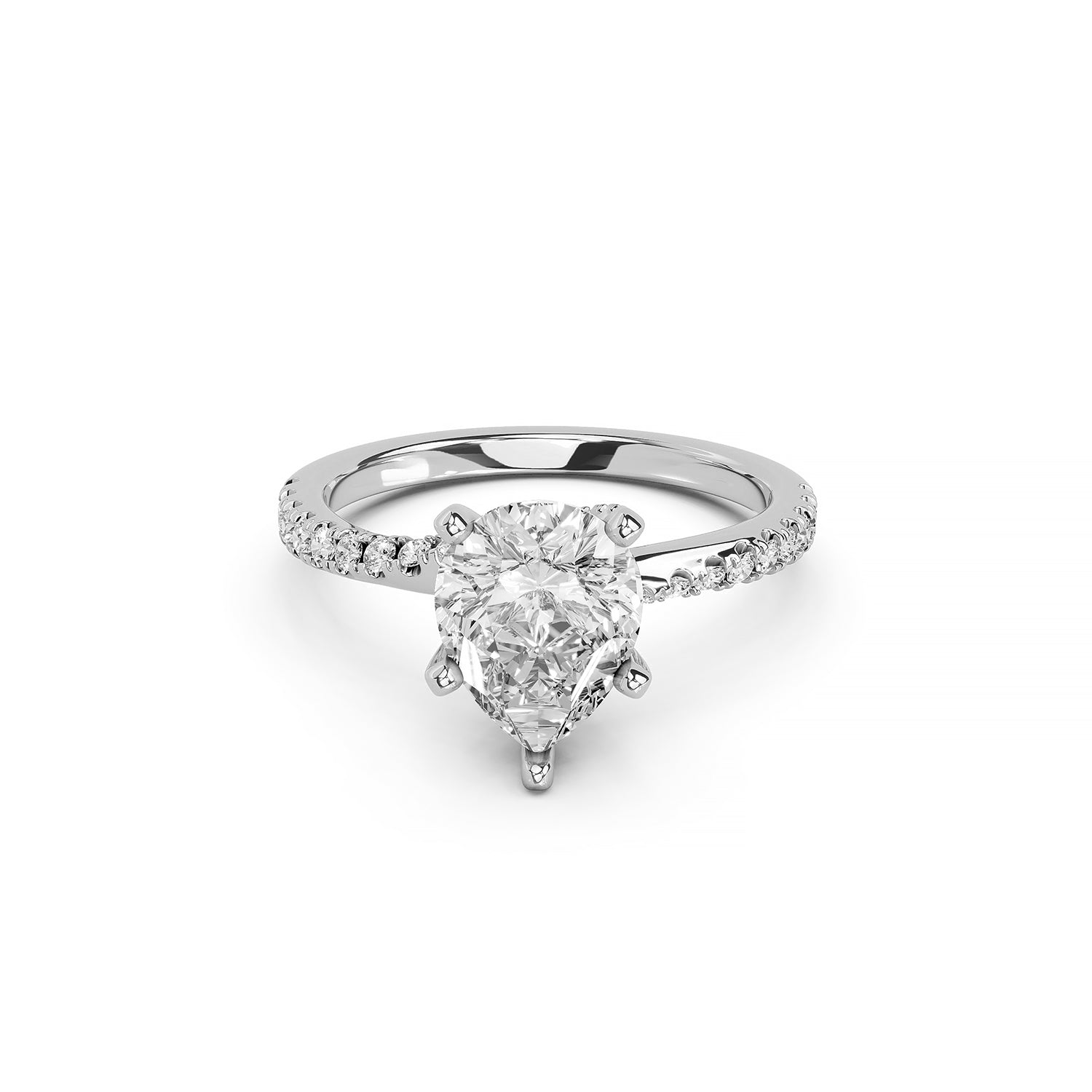 Pear Cut Lab-Grown Diamond Solitaire Engagement Ring