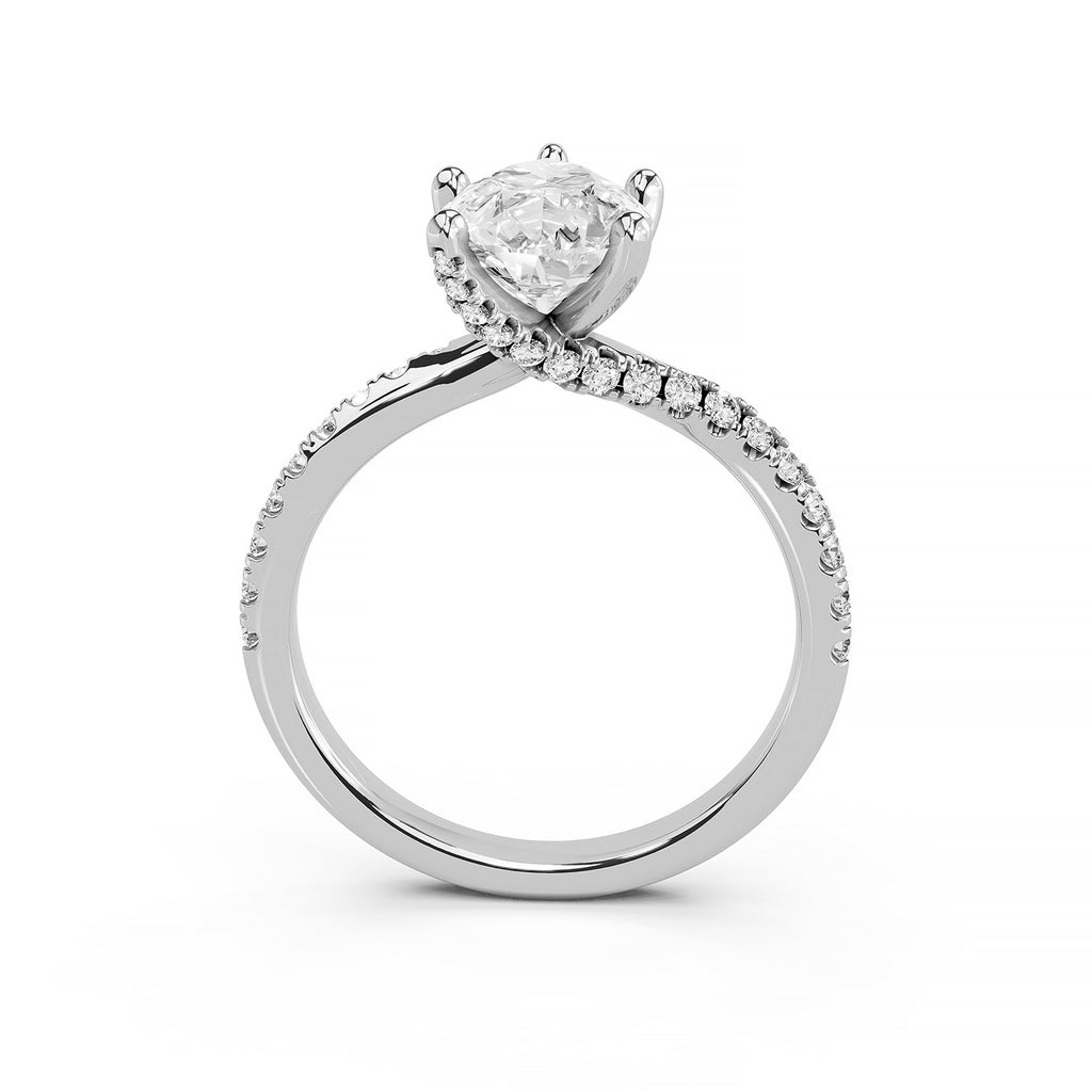 Pear Cut Lab-Grown Diamond Solitaire Engagement Ring
