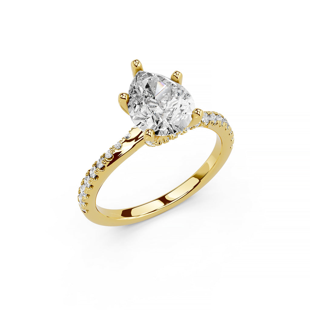 Pear Cut Lab-Grown Diamond Solitaire Engagement Ring