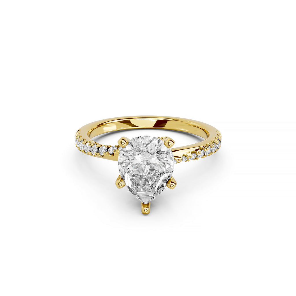 Pear Cut Lab-Grown Diamond Solitaire Engagement Ring