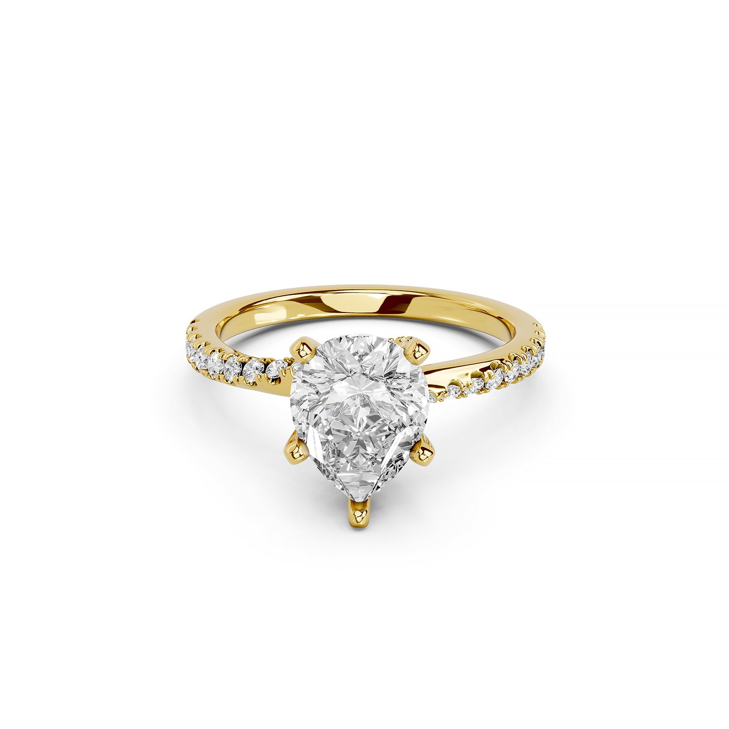 Pear Cut Lab-Grown Diamond Solitaire Engagement Ring