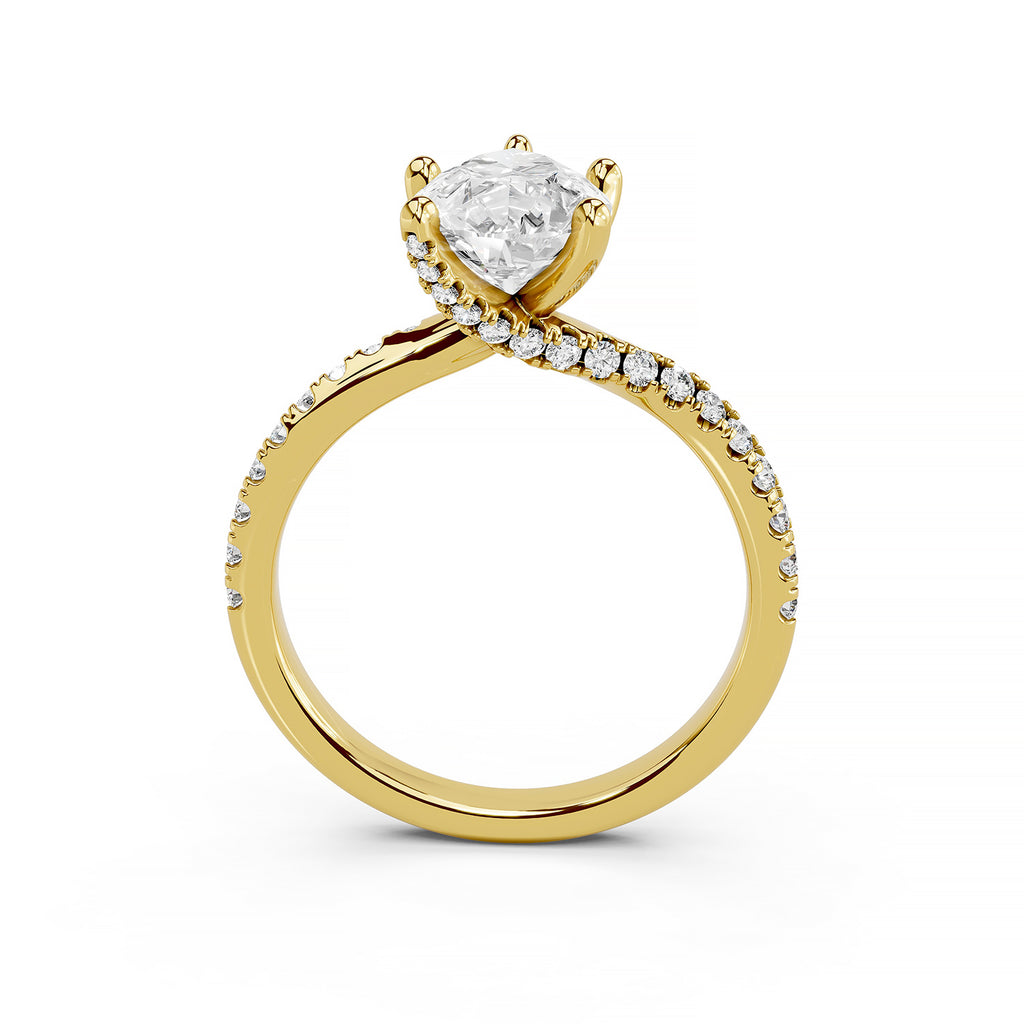 Pear Cut Lab-Grown Diamond Solitaire Engagement Ring