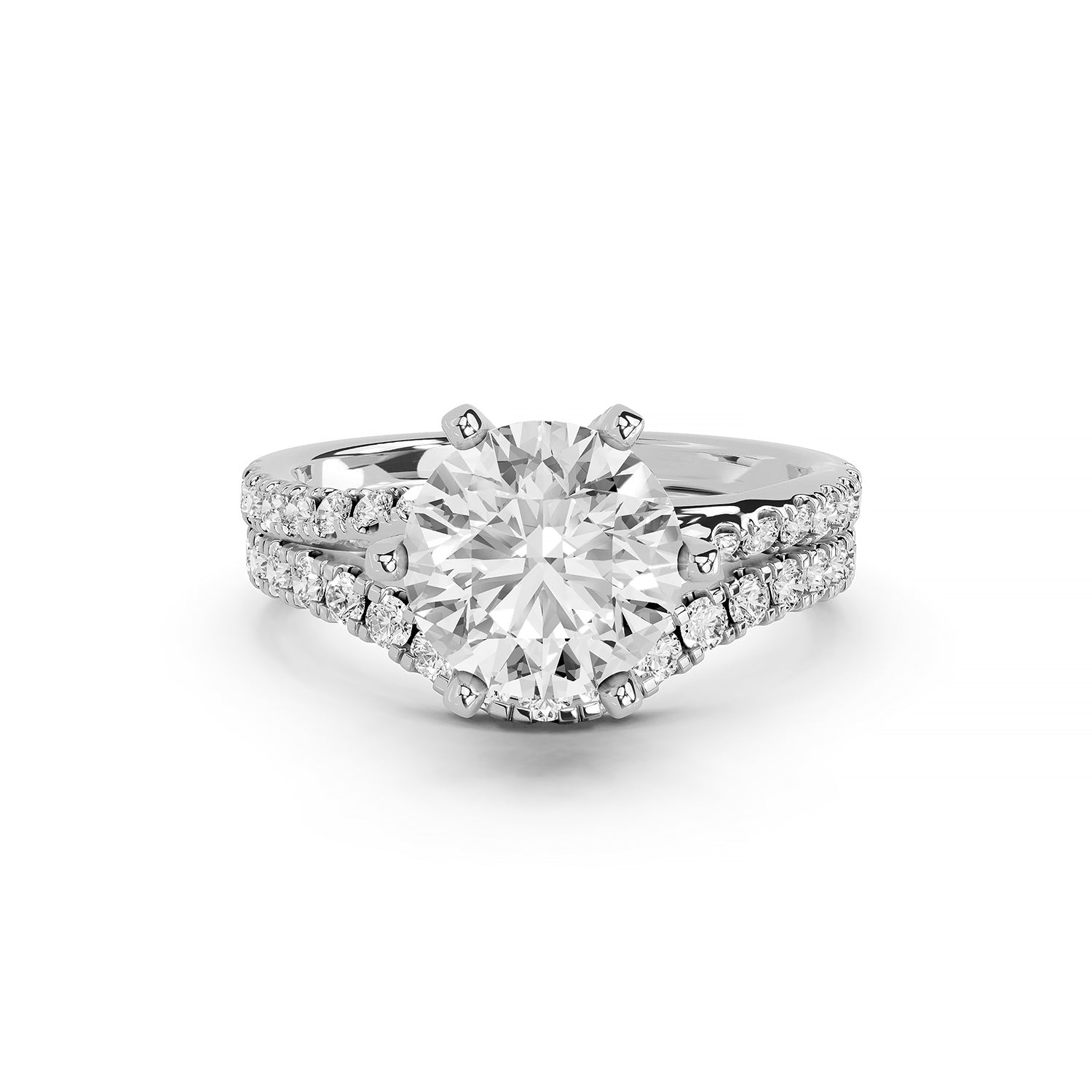 Round Brilliant Lab-Grown Diamond Bridal Ring Set
