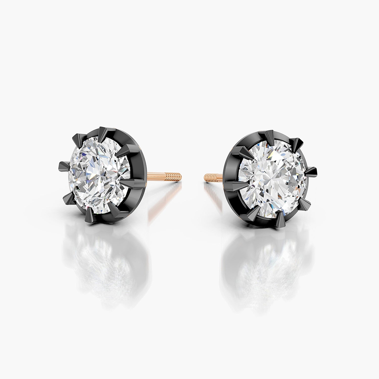 Round Brilliant Lab-Grown Diamond Solitaire Stud Earrings