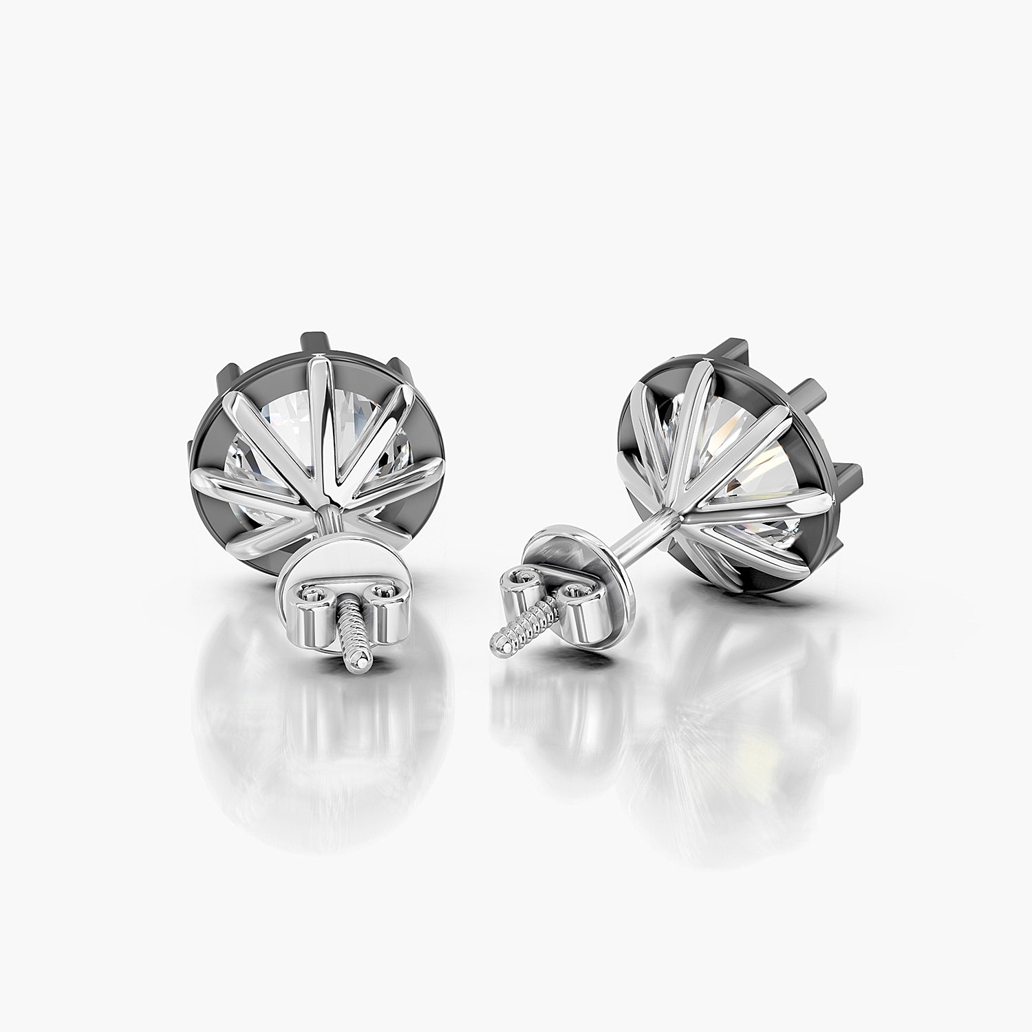 Round Brilliant Lab-Grown Diamond Solitaire Stud Earrings