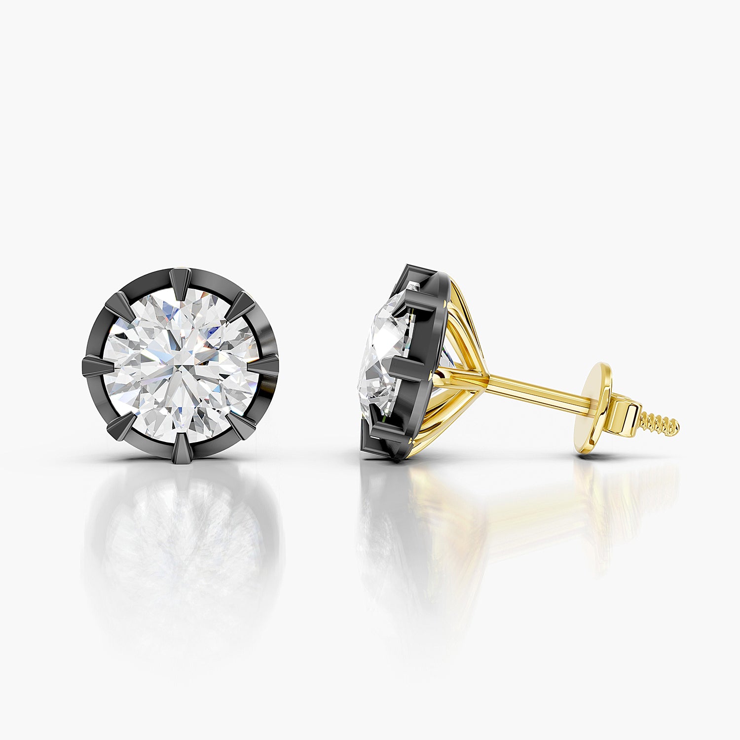 Round Brilliant Lab-Grown Diamond Solitaire Stud Earrings