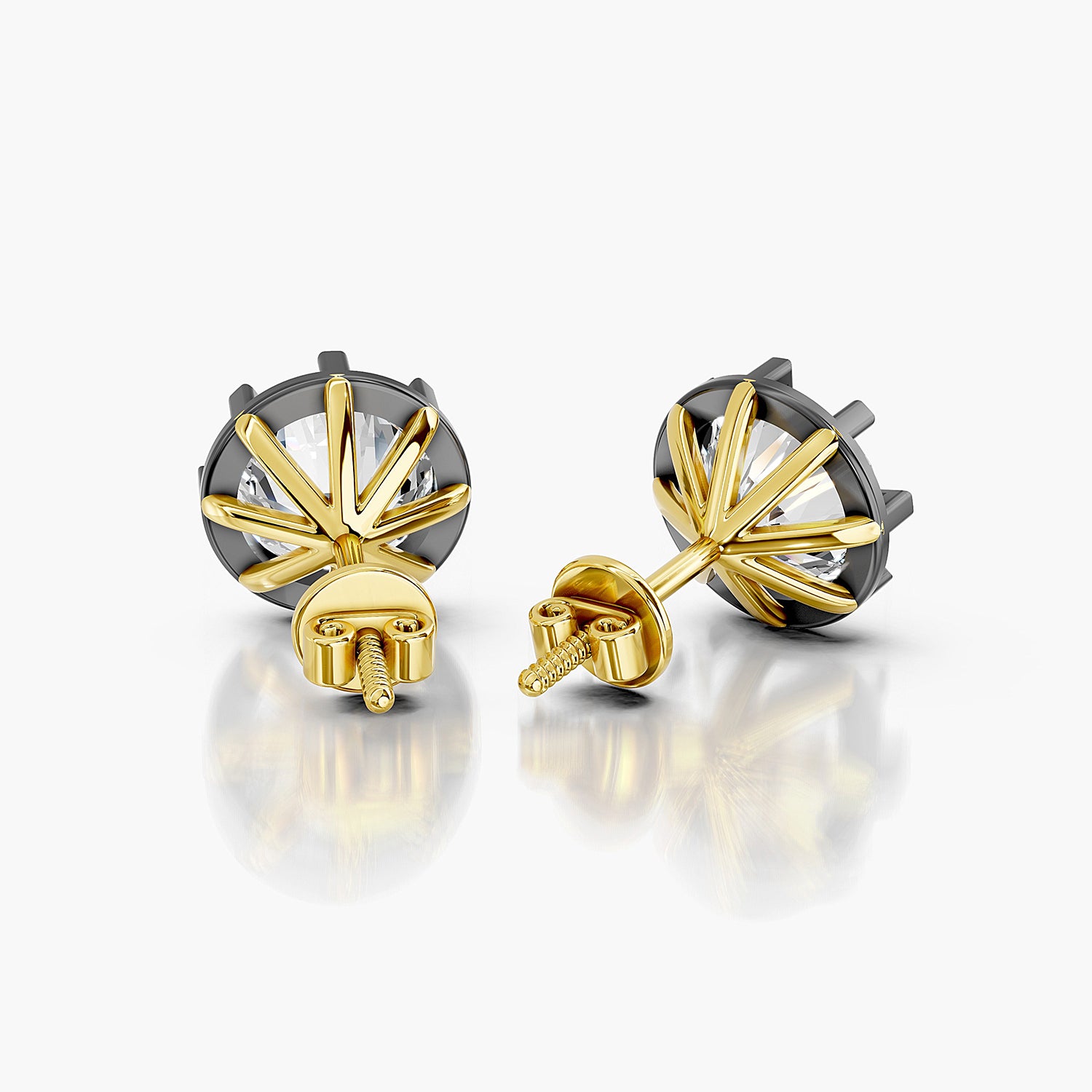 Round Brilliant Lab-Grown Diamond Solitaire Stud Earrings