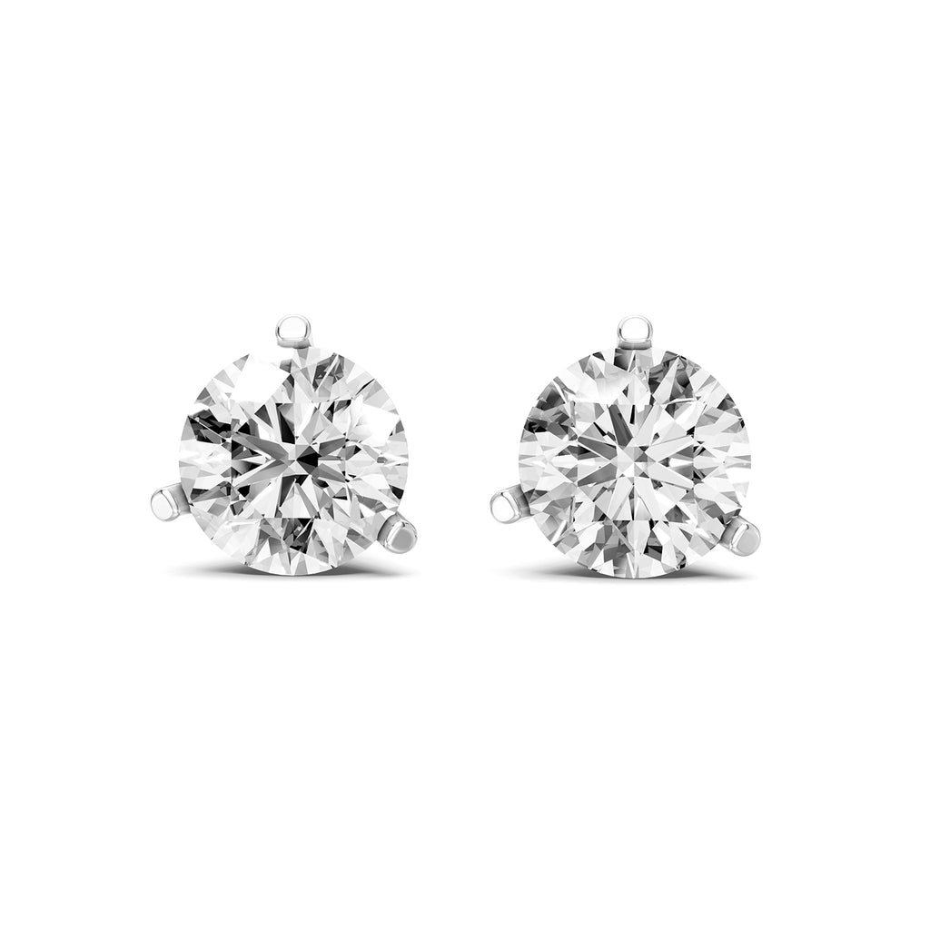 Round Brilliant Lab-Grown Diamond Solitaire Stud Earrings