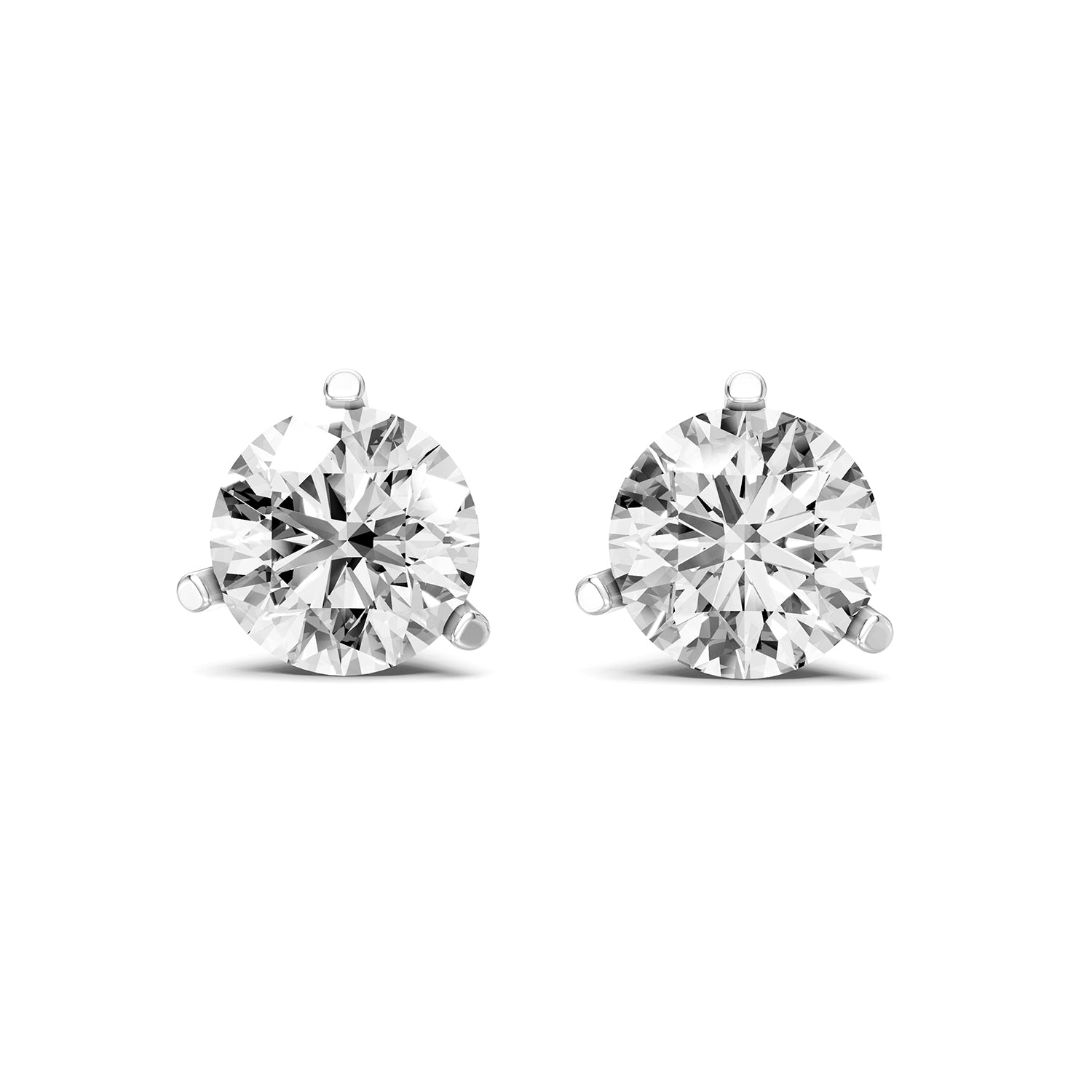 Round Brilliant Lab-Grown Diamond Solitaire Stud Earrings