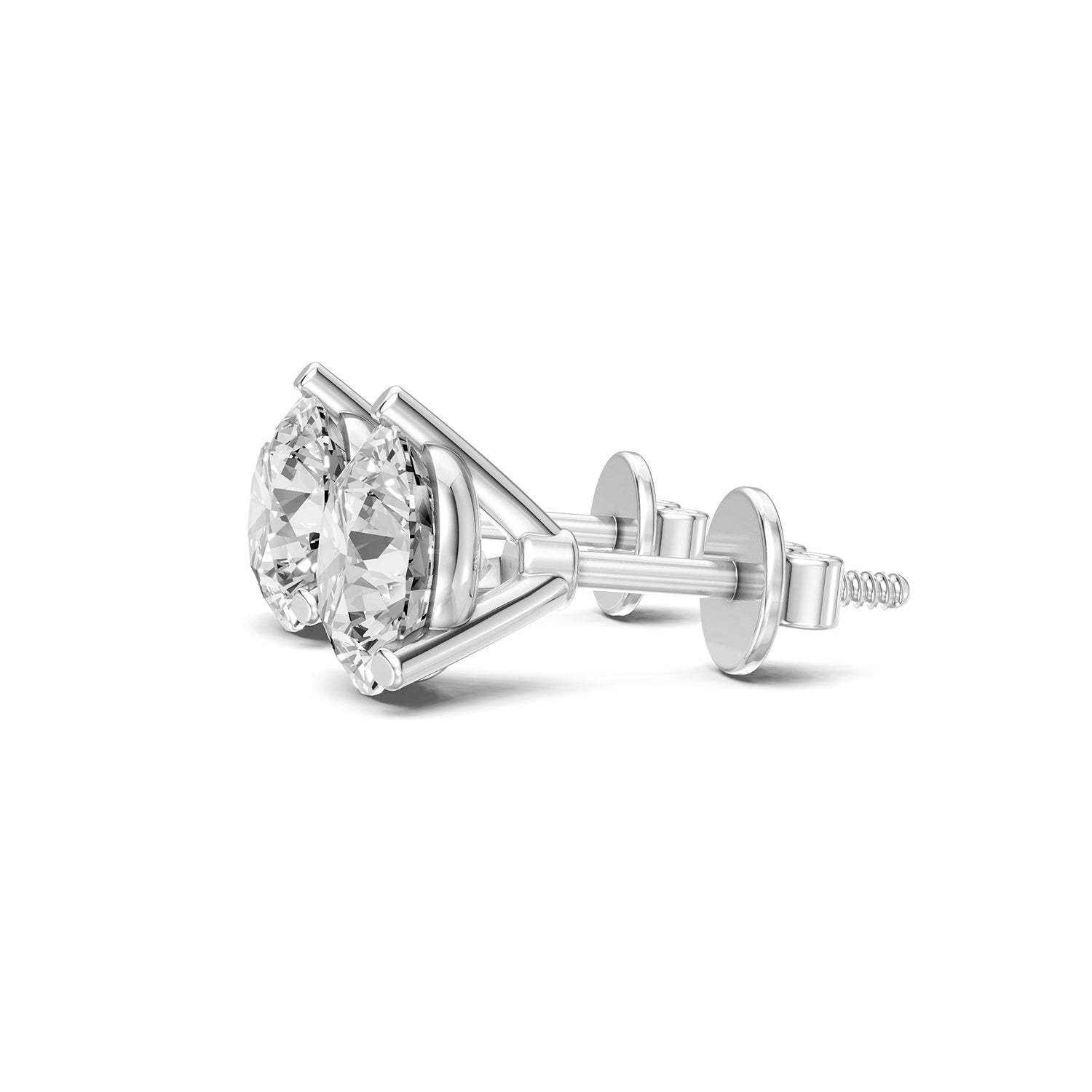 Round Brilliant Lab-Grown Diamond Solitaire Stud Earrings