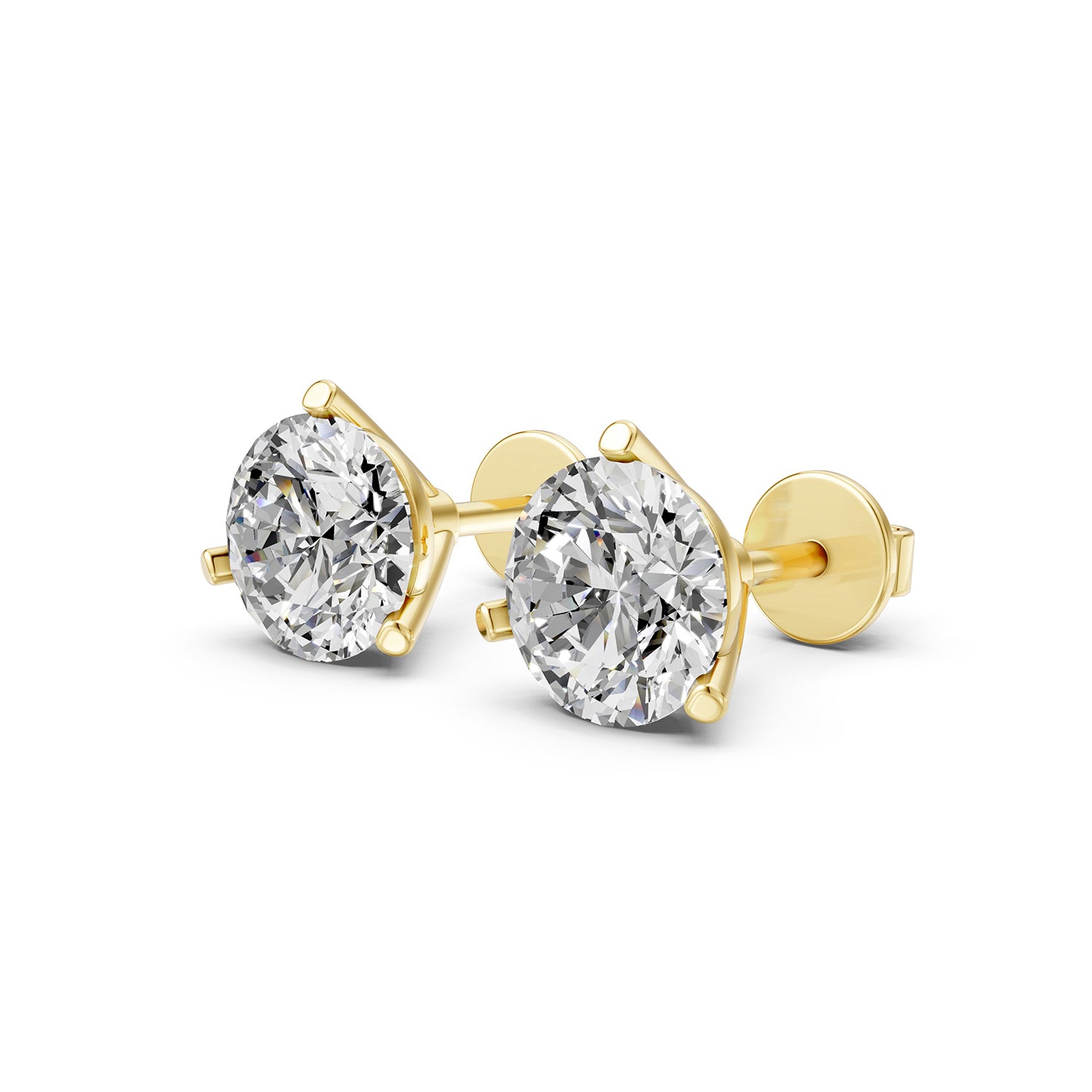 Round Brilliant Lab-Grown Diamond Solitaire Stud Earrings