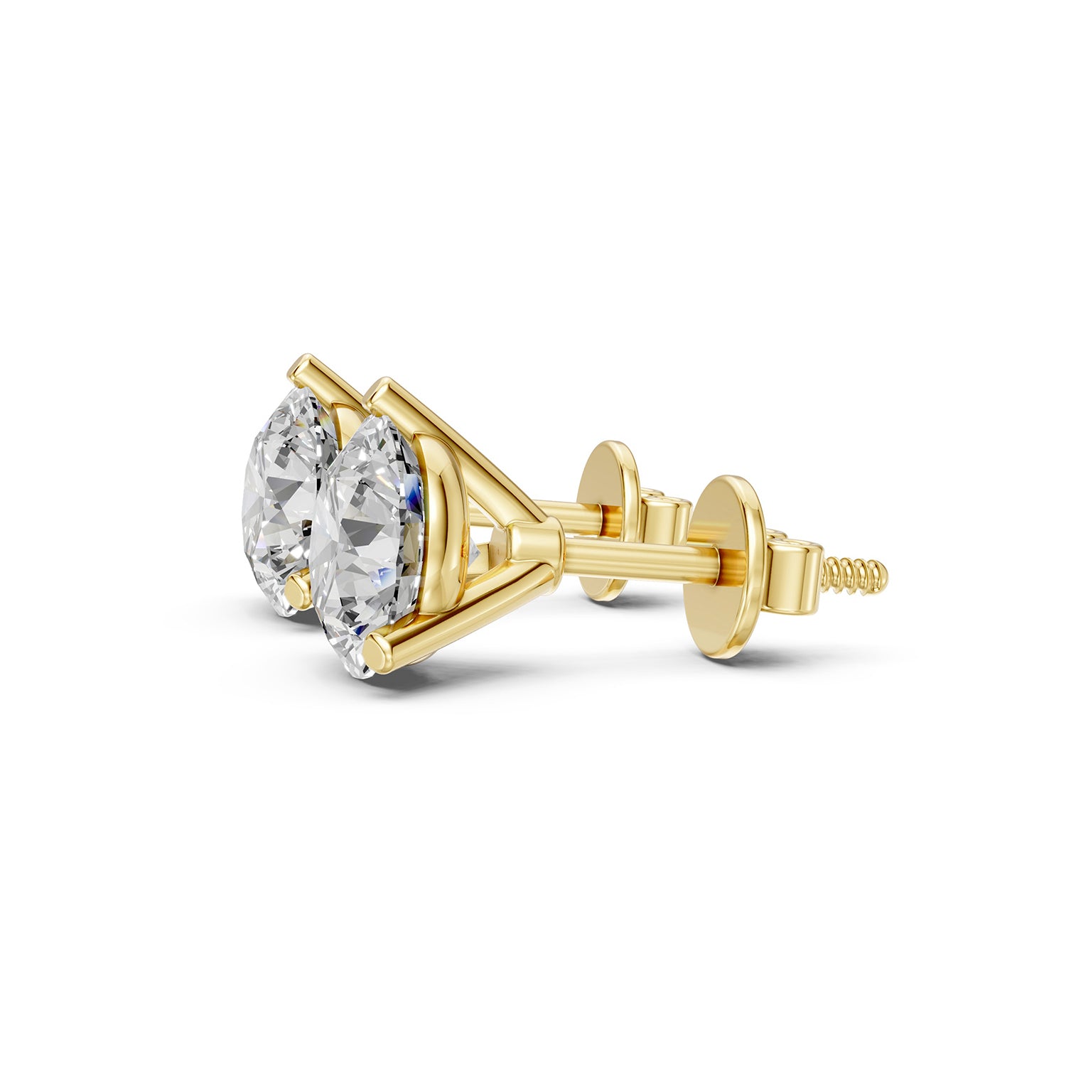 Round Brilliant Lab-Grown Diamond Solitaire Stud Earrings