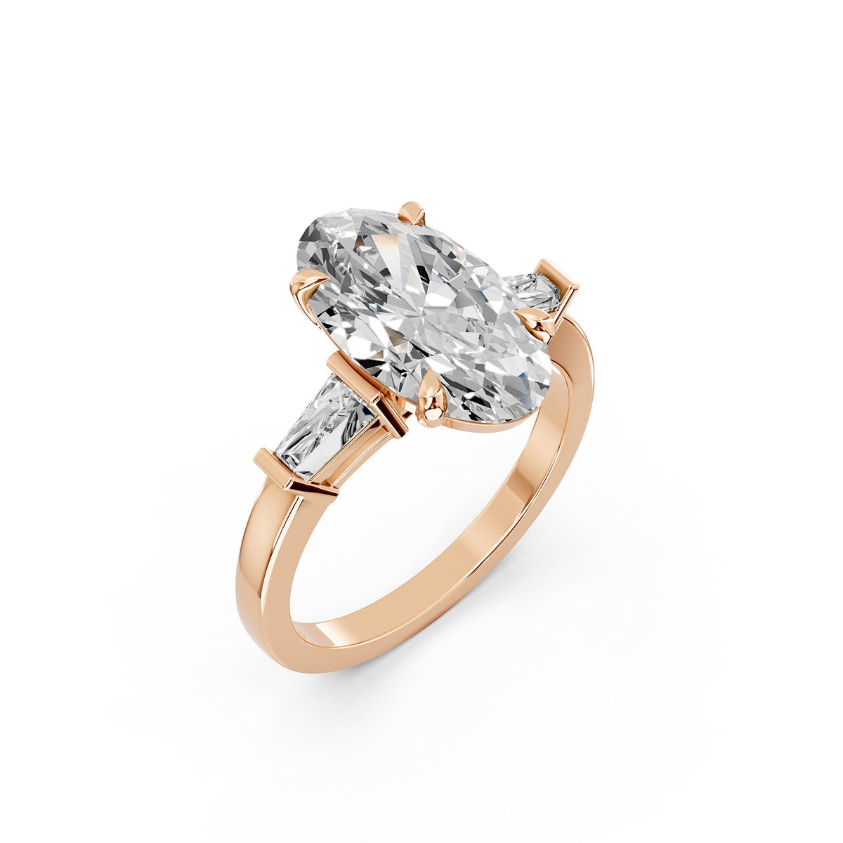 Oval Cut Lab-Grown Diamond Three Stone Ring