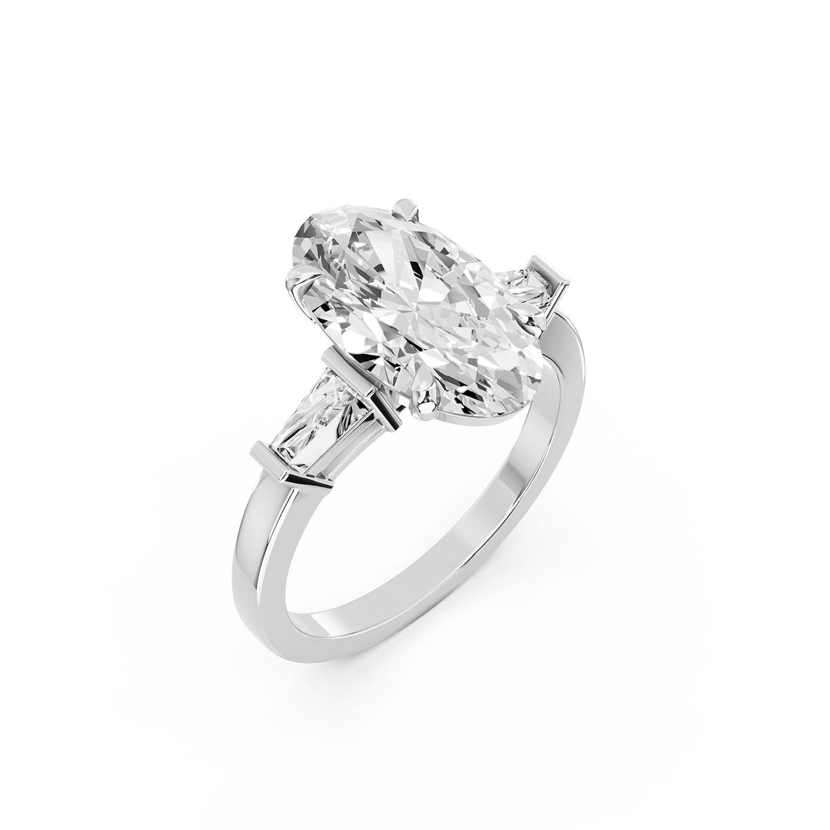Oval Cut Lab-Grown Diamond Three Stone Ring