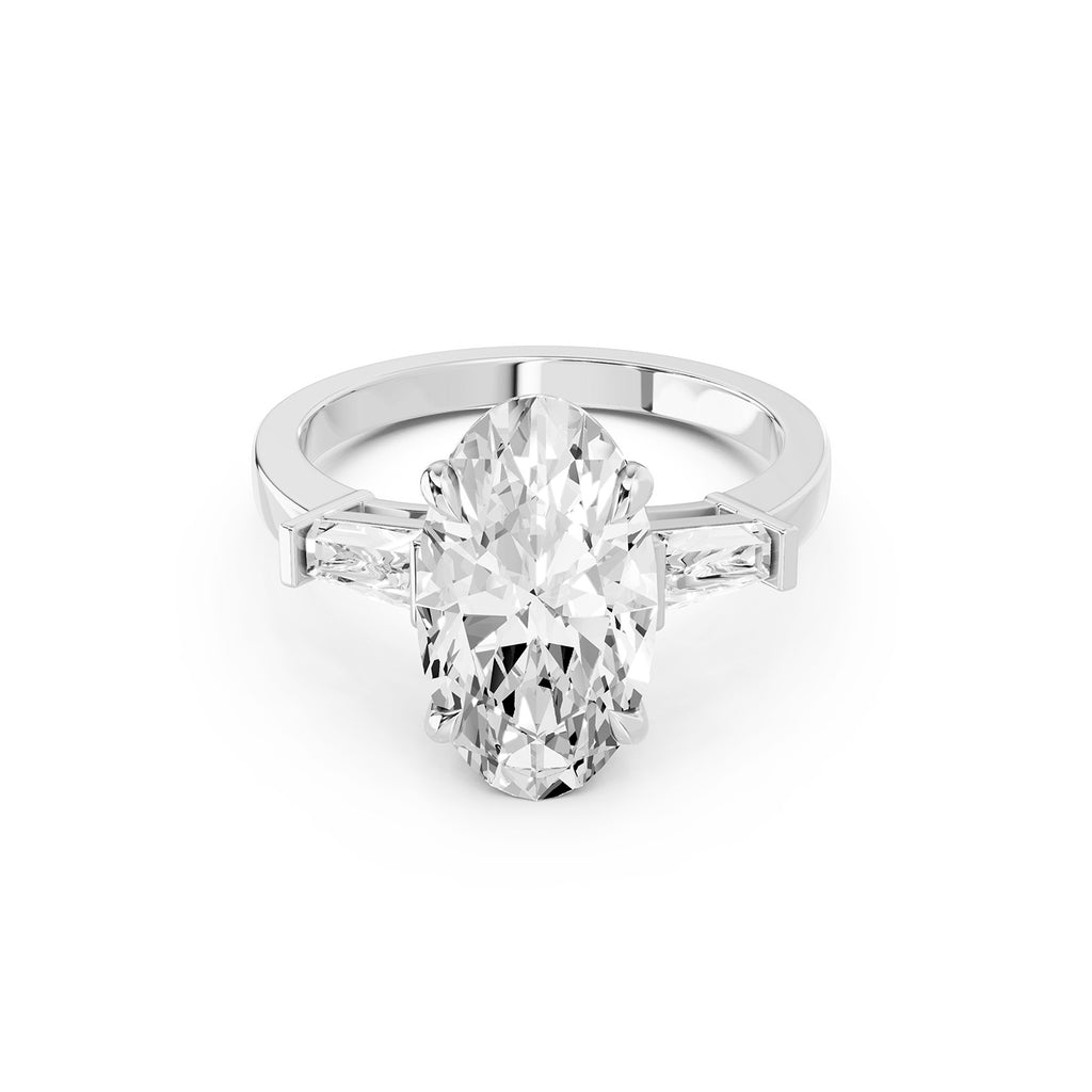 Oval Cut Lab-Grown Diamond Three Stone Ring