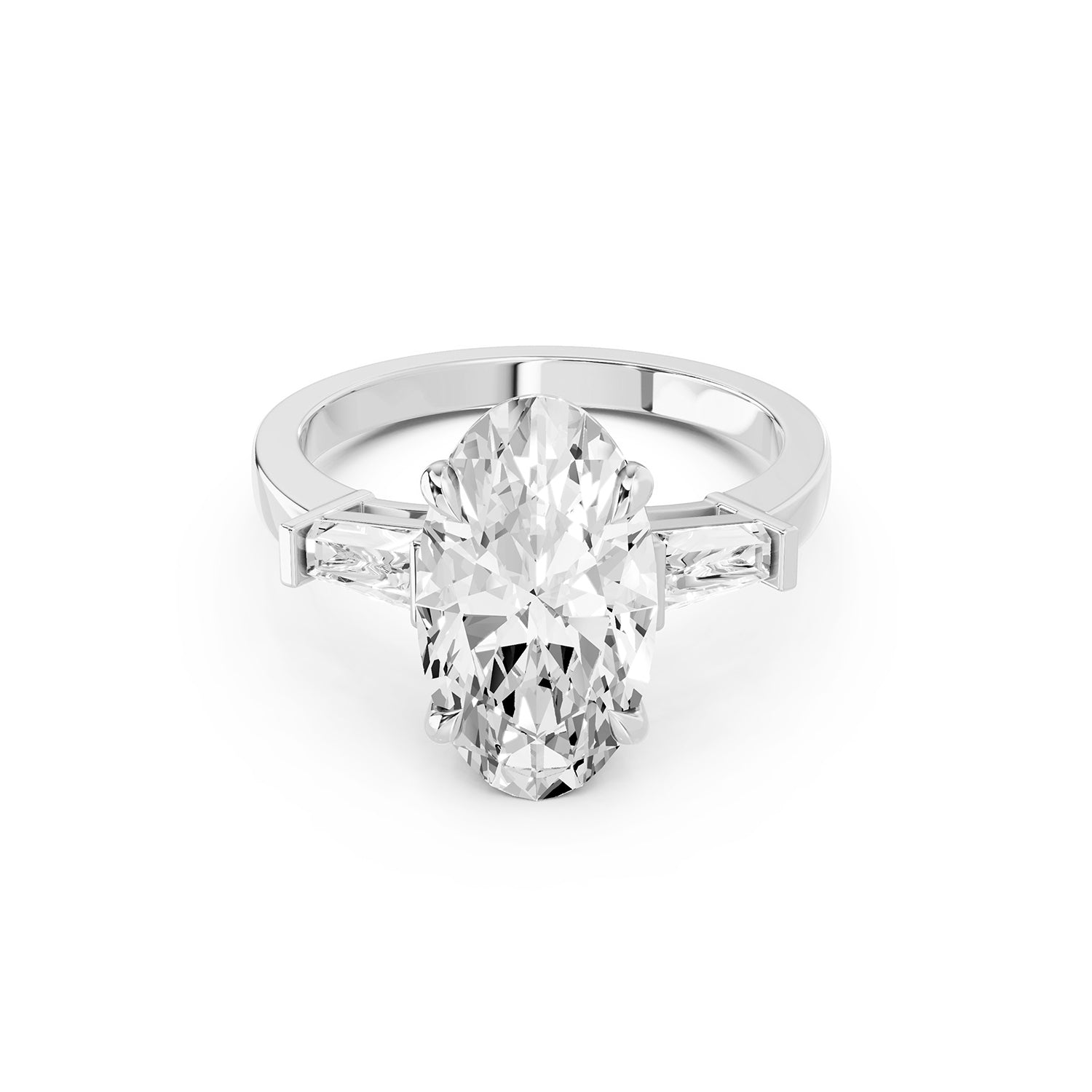 Oval Cut Lab-Grown Diamond Three Stone Ring