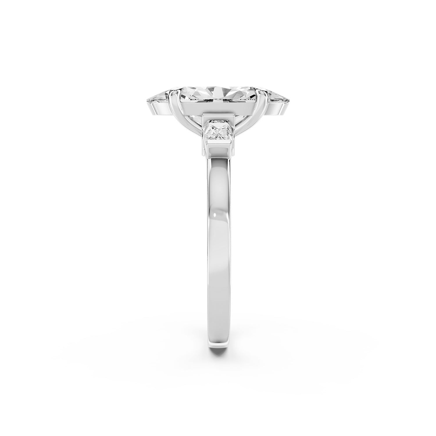 Oval Cut Lab-Grown Diamond Three Stone Ring