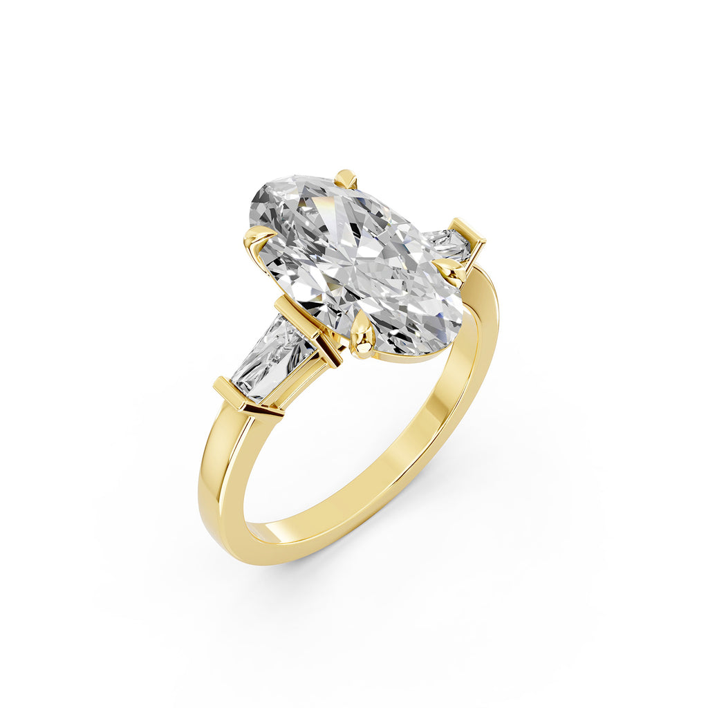 Oval Cut Lab-Grown Diamond Three Stone Ring