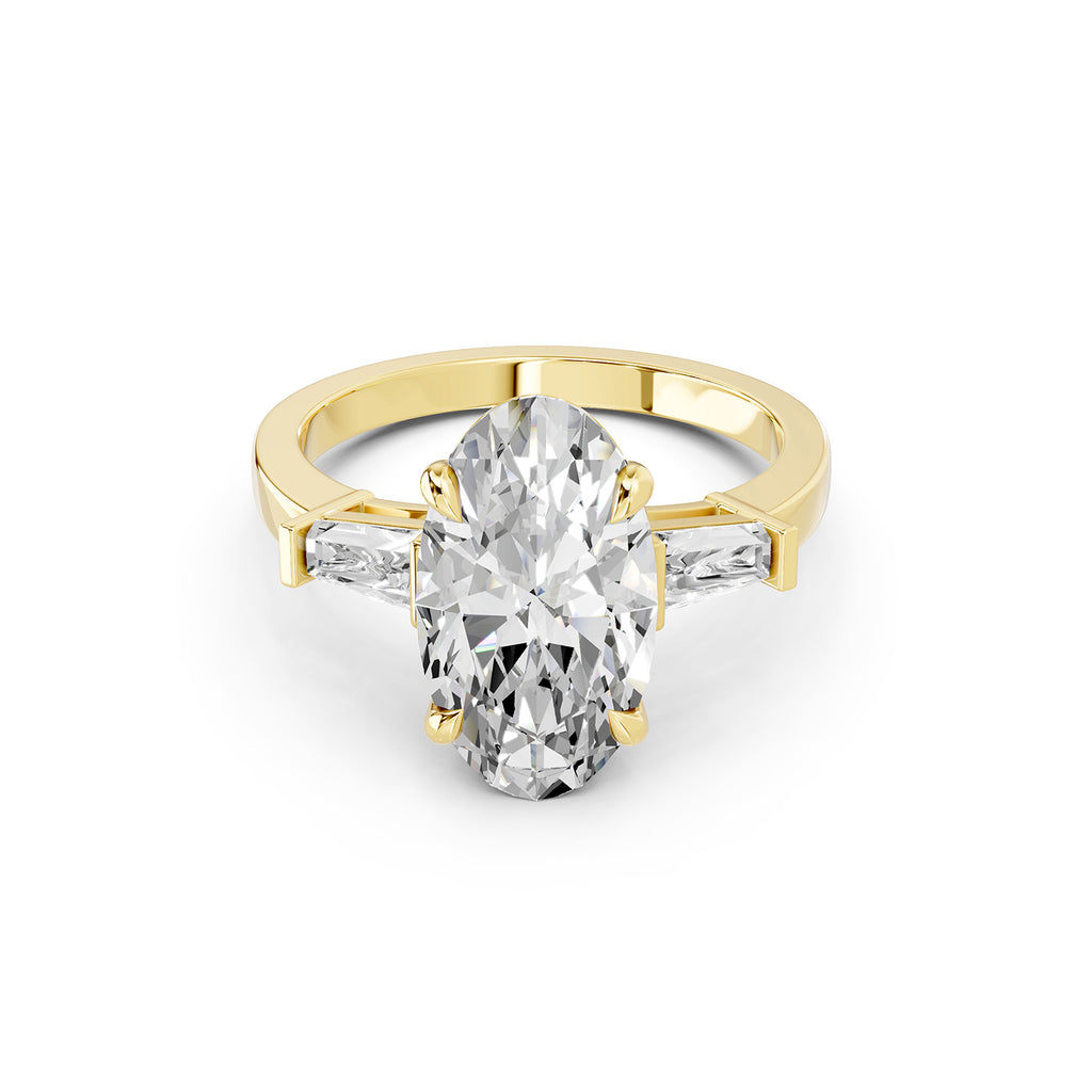 Oval Cut Lab-Grown Diamond Three Stone Ring