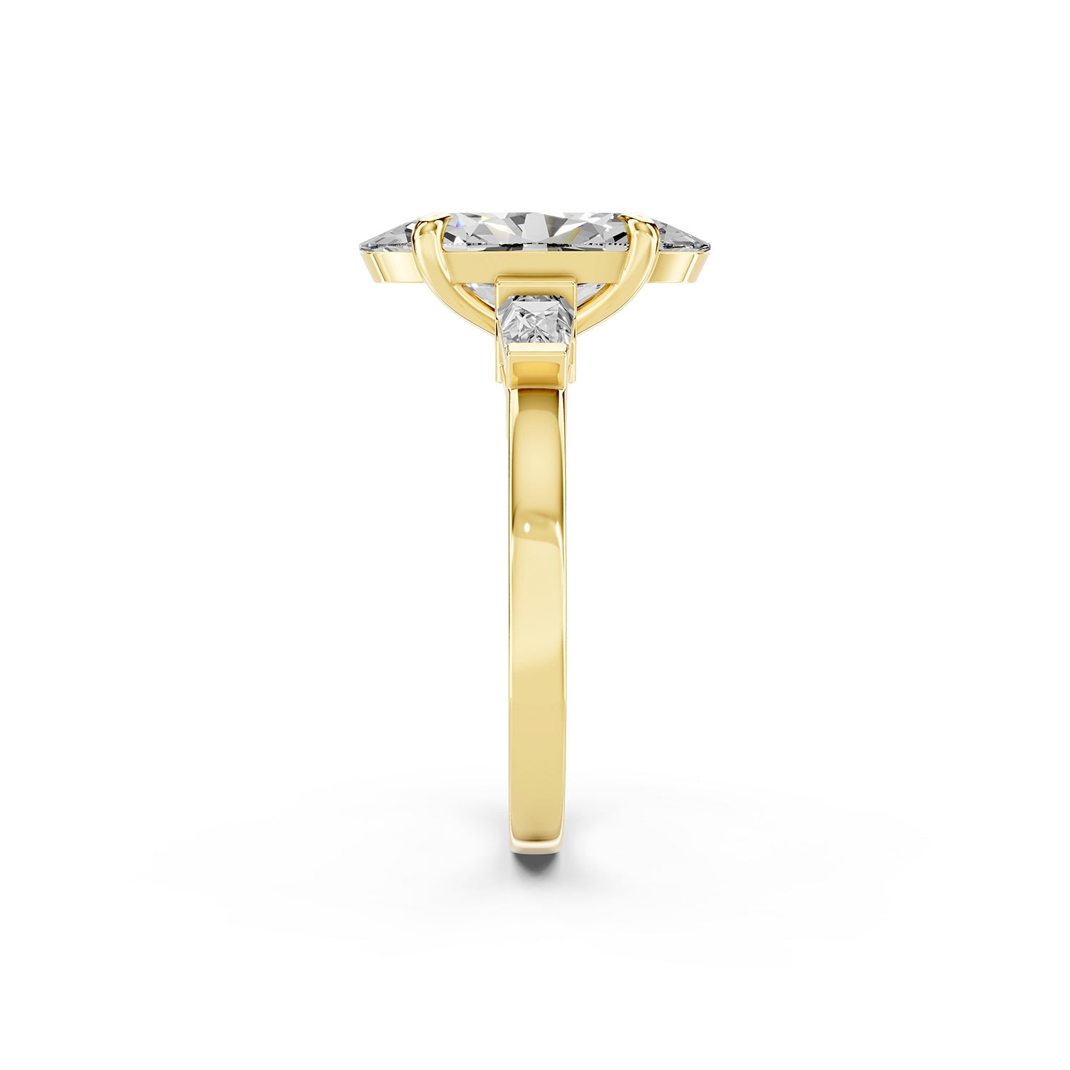 Oval Cut Lab-Grown Diamond Three Stone Ring