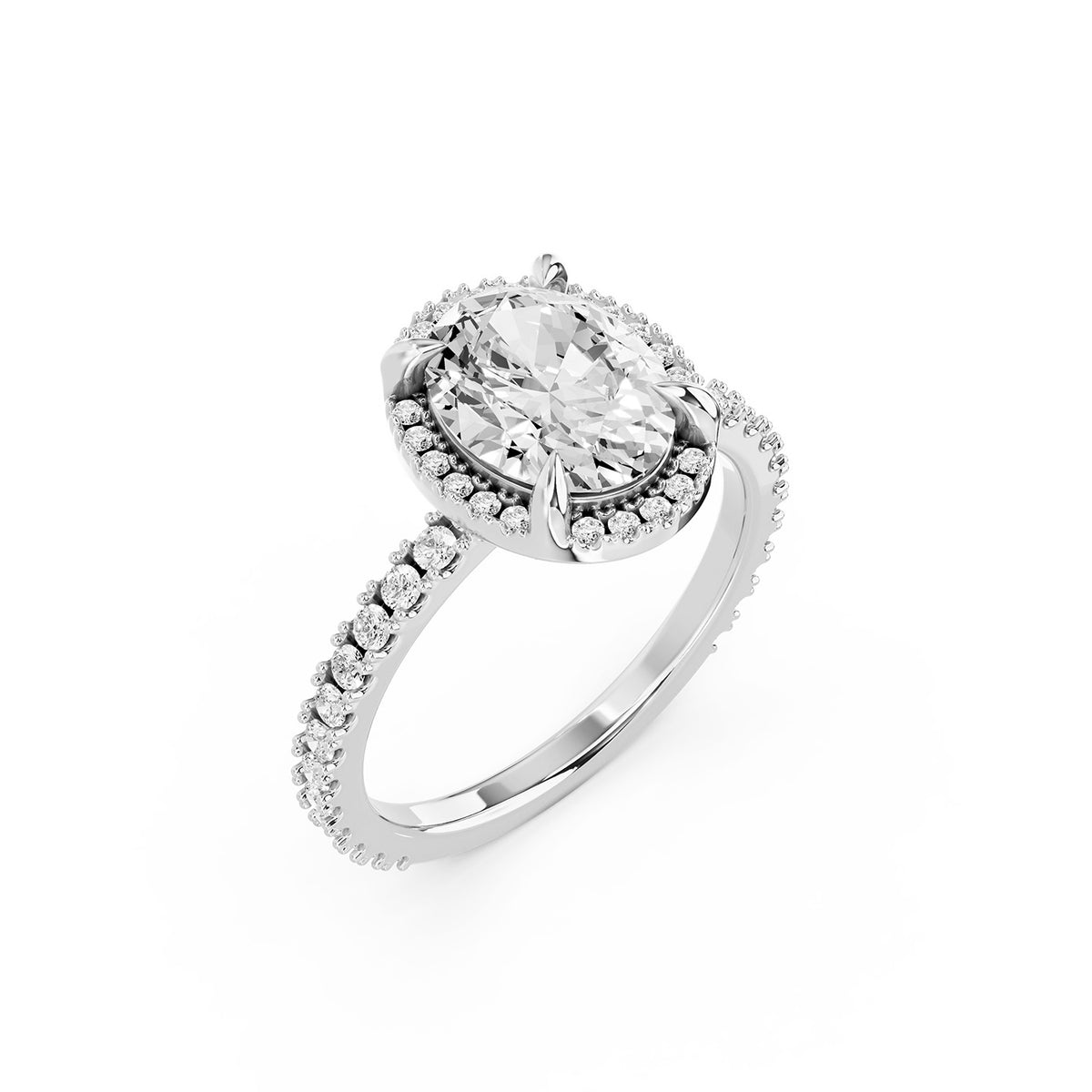 Oval Cut Lab-Grown Diamond Halo Ring