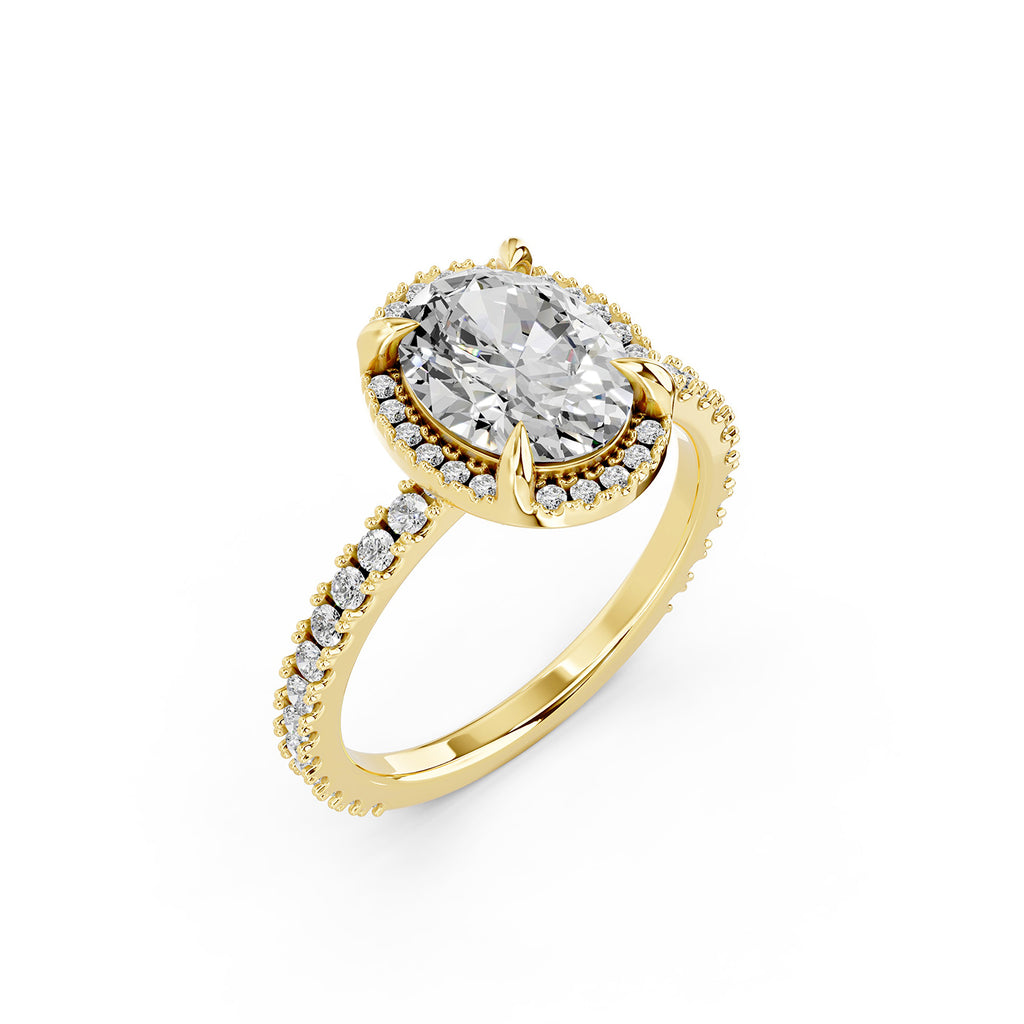 Oval Cut Lab-Grown Diamond Halo Ring