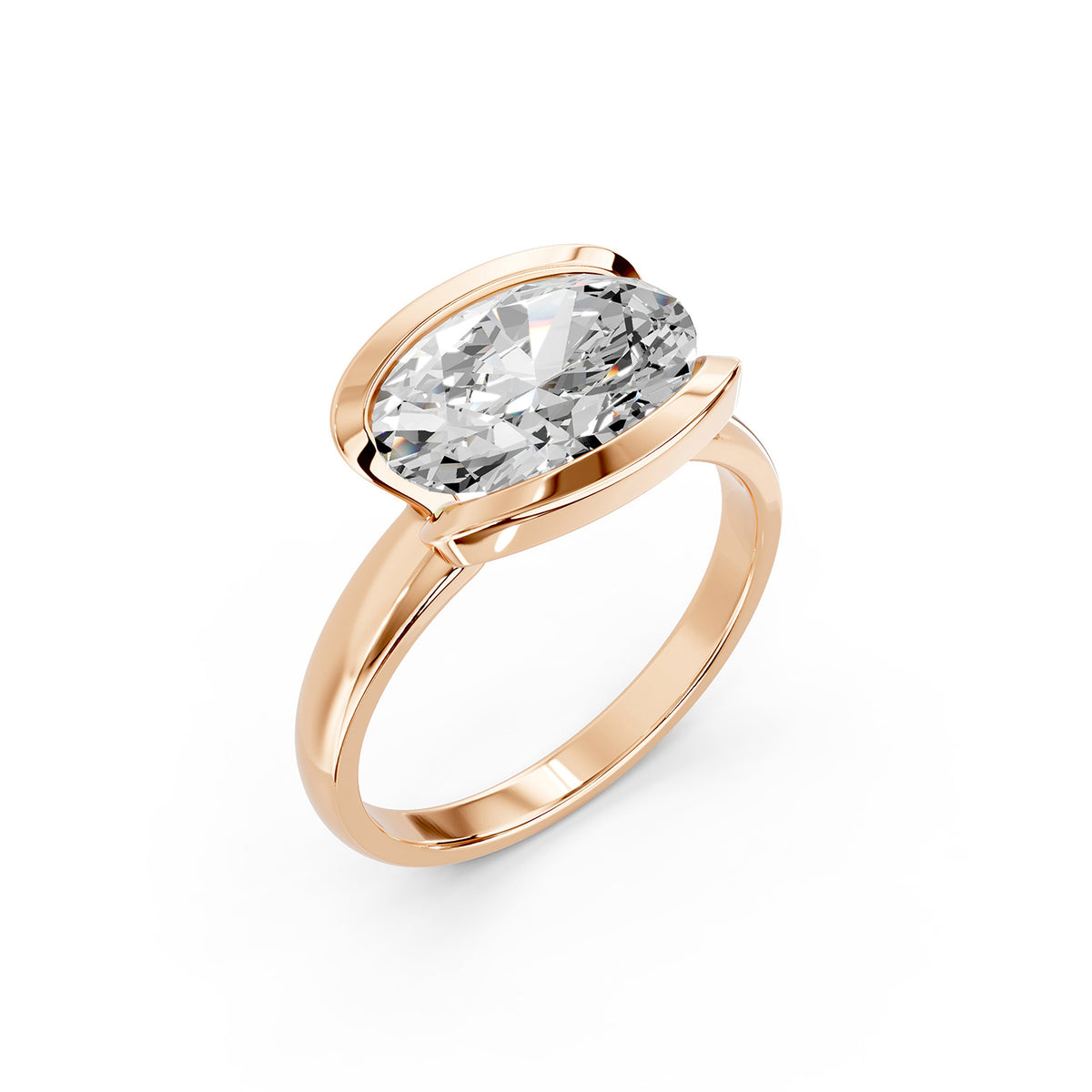 Oval Cut Lab-Grown Diamond Solitaire Ring