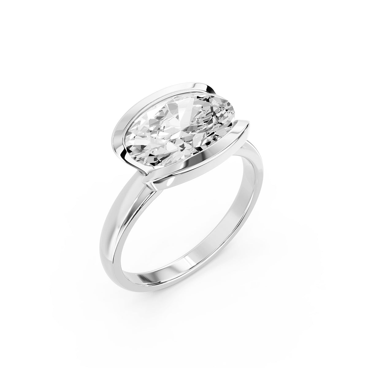 Oval Cut Lab-Grown Diamond Solitaire Ring