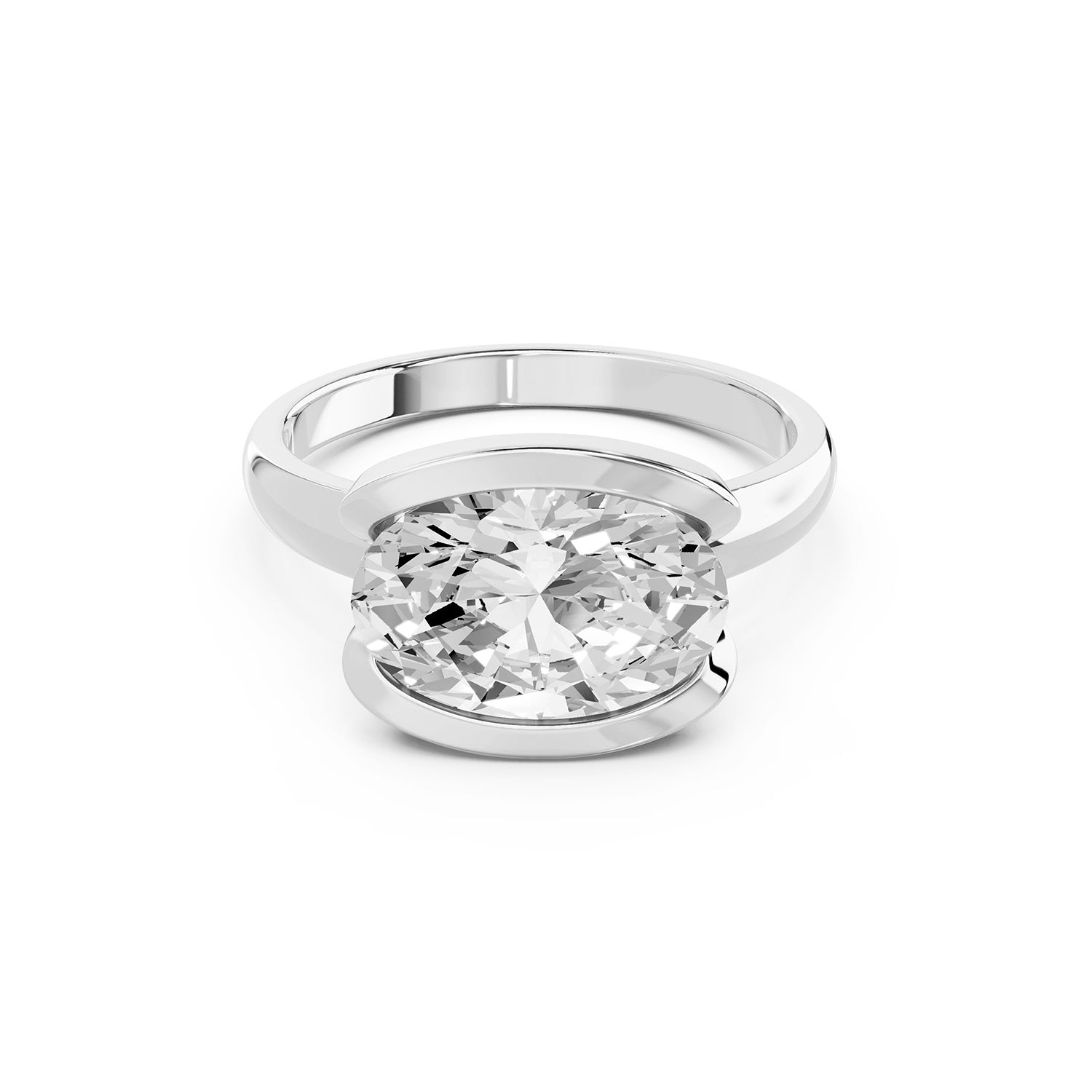 Oval Cut Lab-Grown Diamond Solitaire Ring