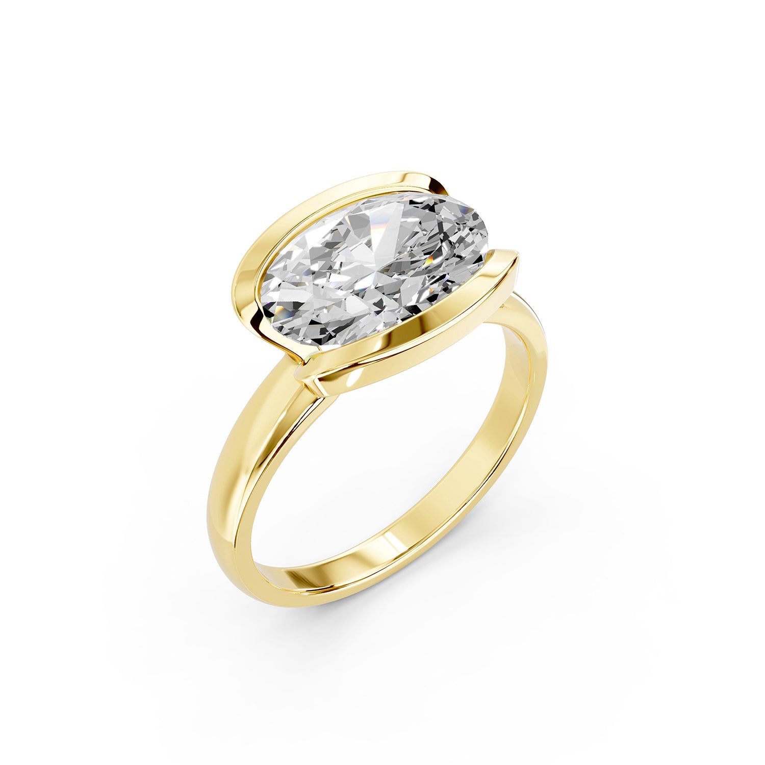 Oval Cut Lab-Grown Diamond Solitaire Ring