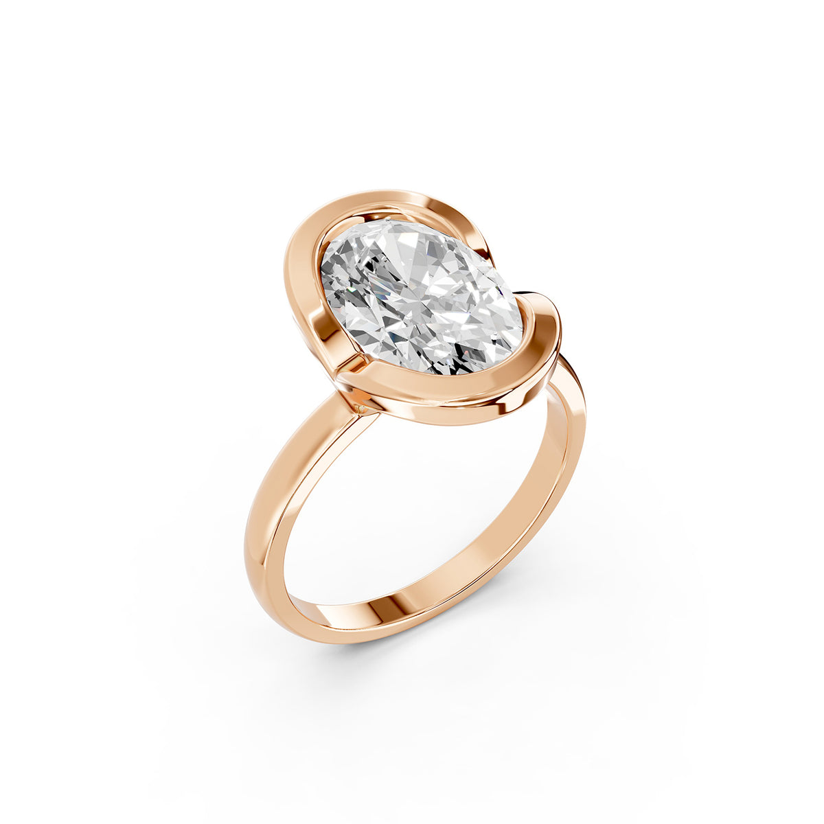 Oval Cut Lab-Grown Diamond Solitaire Ring