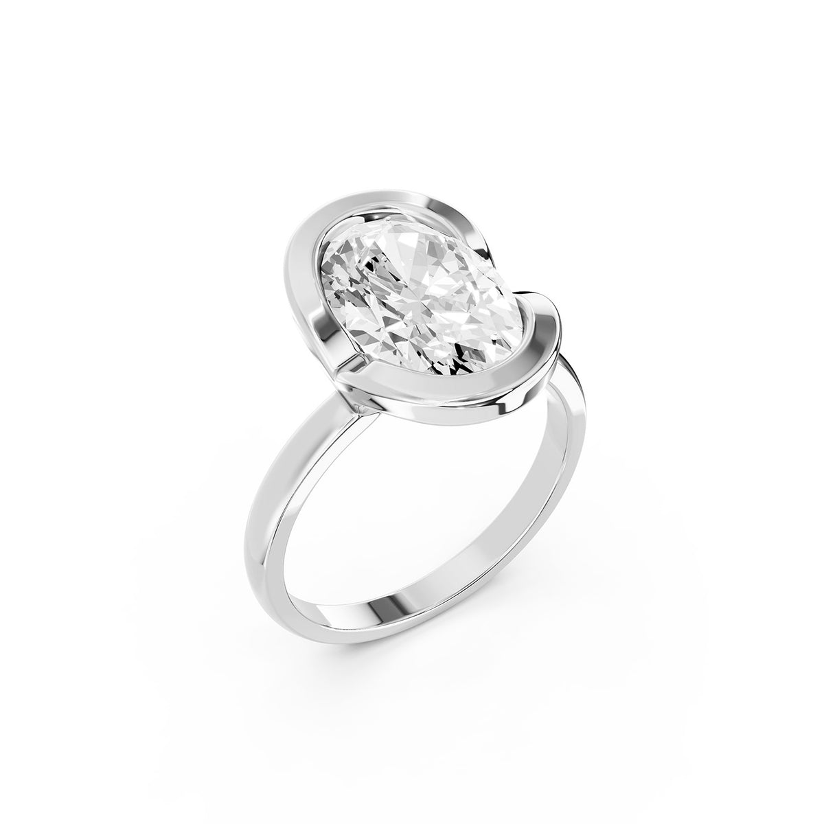 Oval Cut Lab-Grown Diamond Solitaire Ring