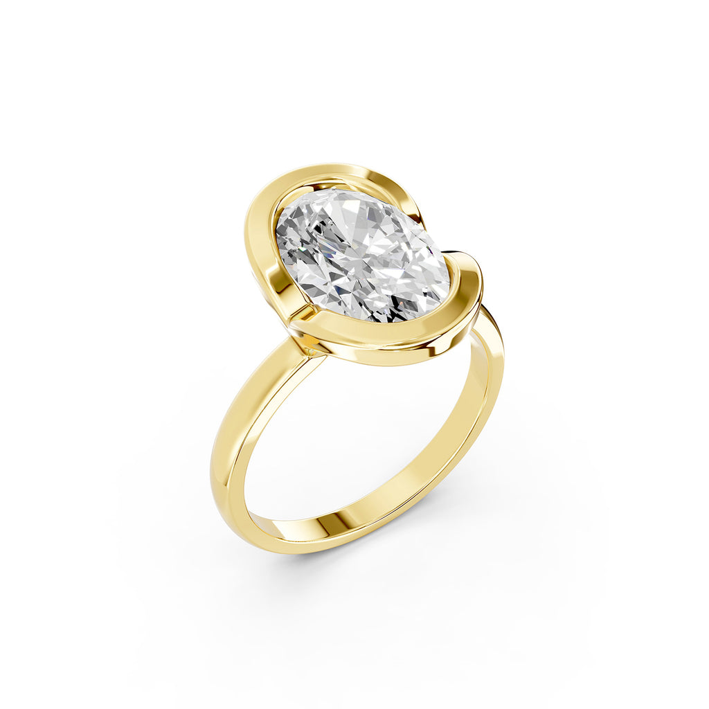Oval Cut Lab-Grown Diamond Solitaire Ring