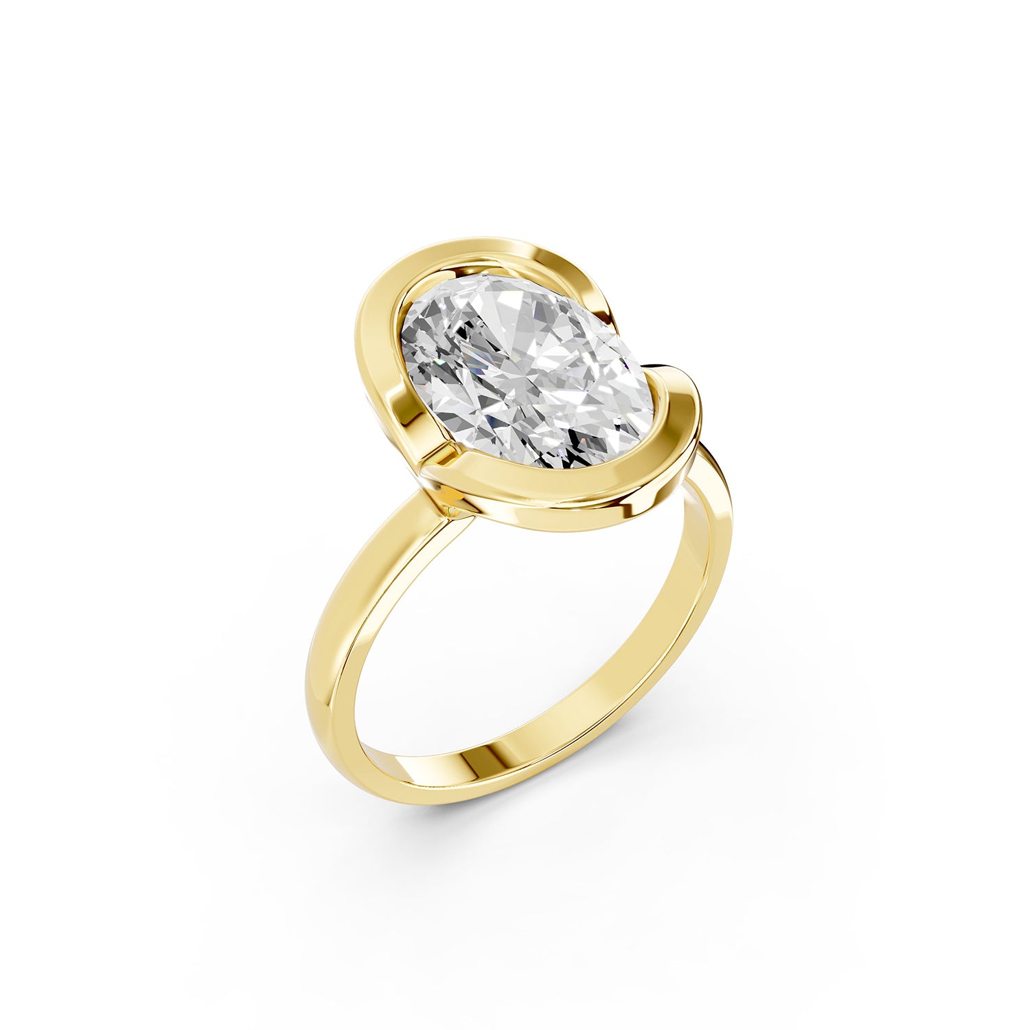 Oval Cut Lab-Grown Diamond Solitaire Ring