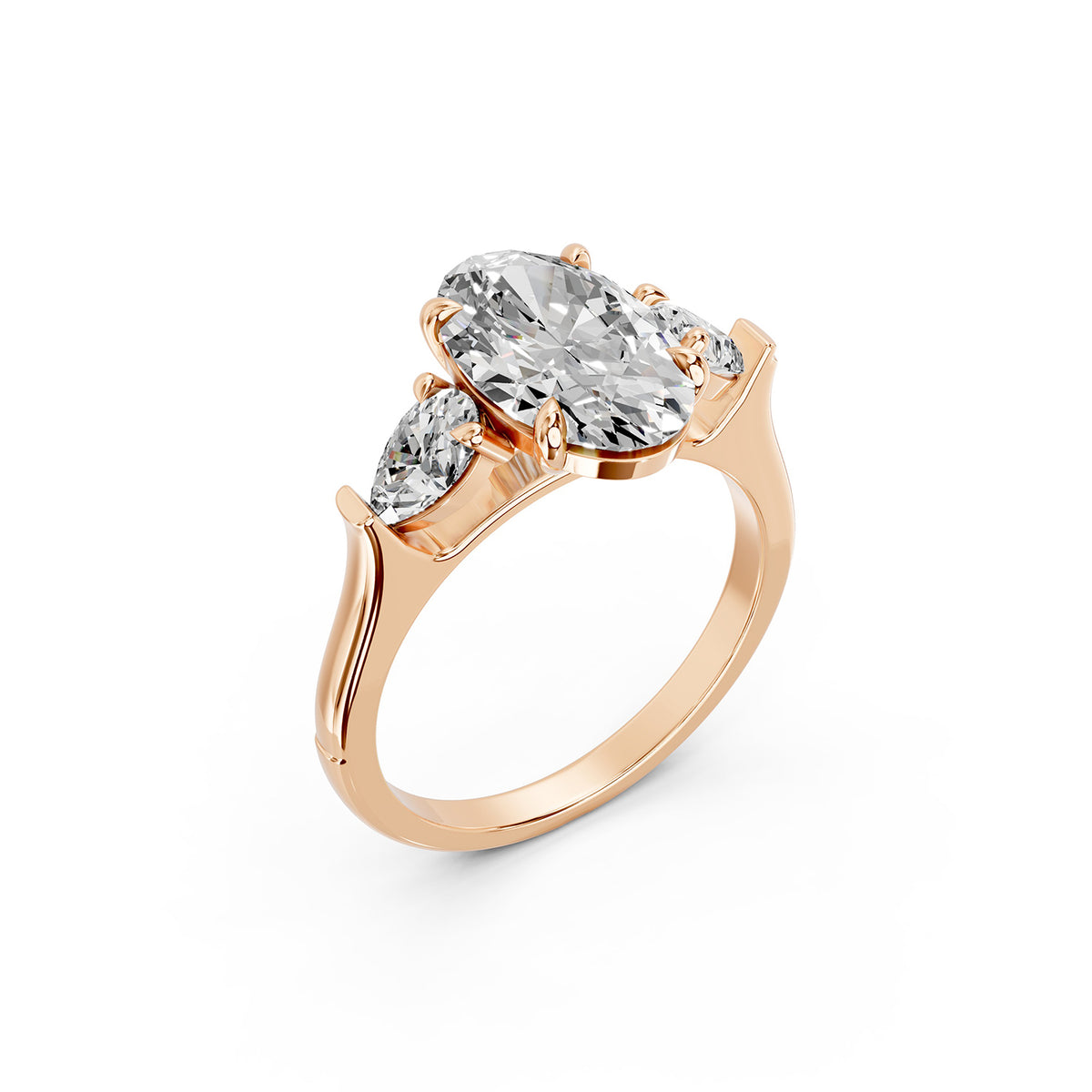 Oval Cut Lab-Grown Diamond Three-Stone Ring