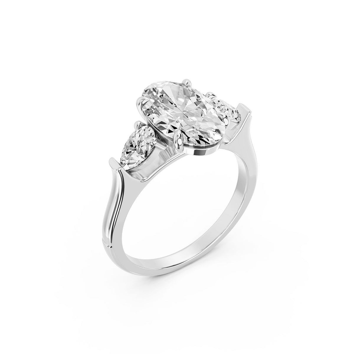 Oval Cut Lab-Grown Diamond Three-Stone Ring