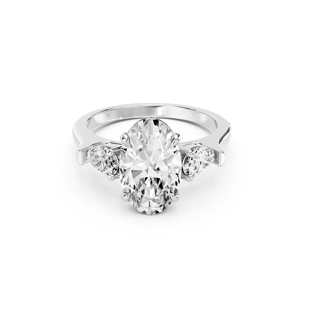 Oval Cut Lab-Grown Diamond Three-Stone Ring