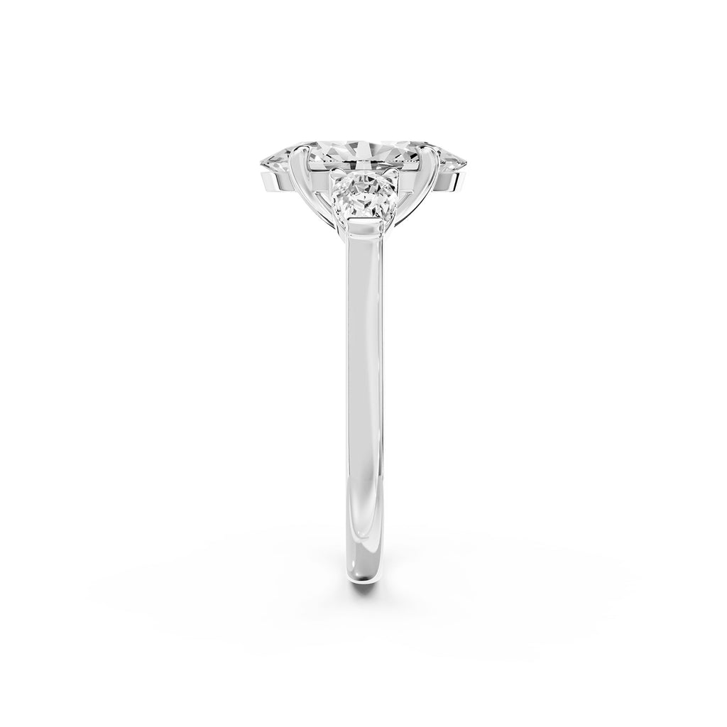 Oval Cut Lab-Grown Diamond Three-Stone Ring